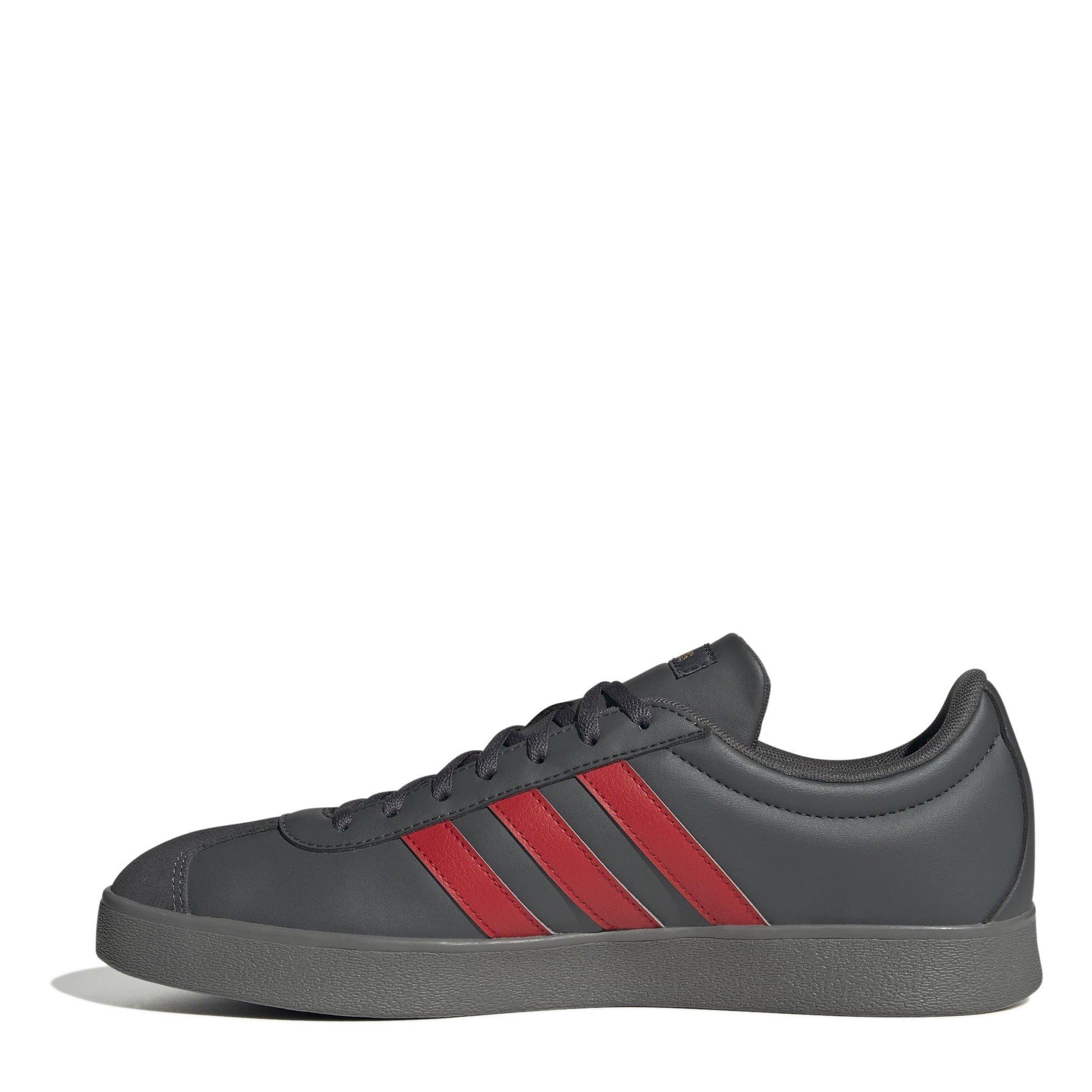 Grey/Scarlet - adidas - VL Court Base Shoes - 2