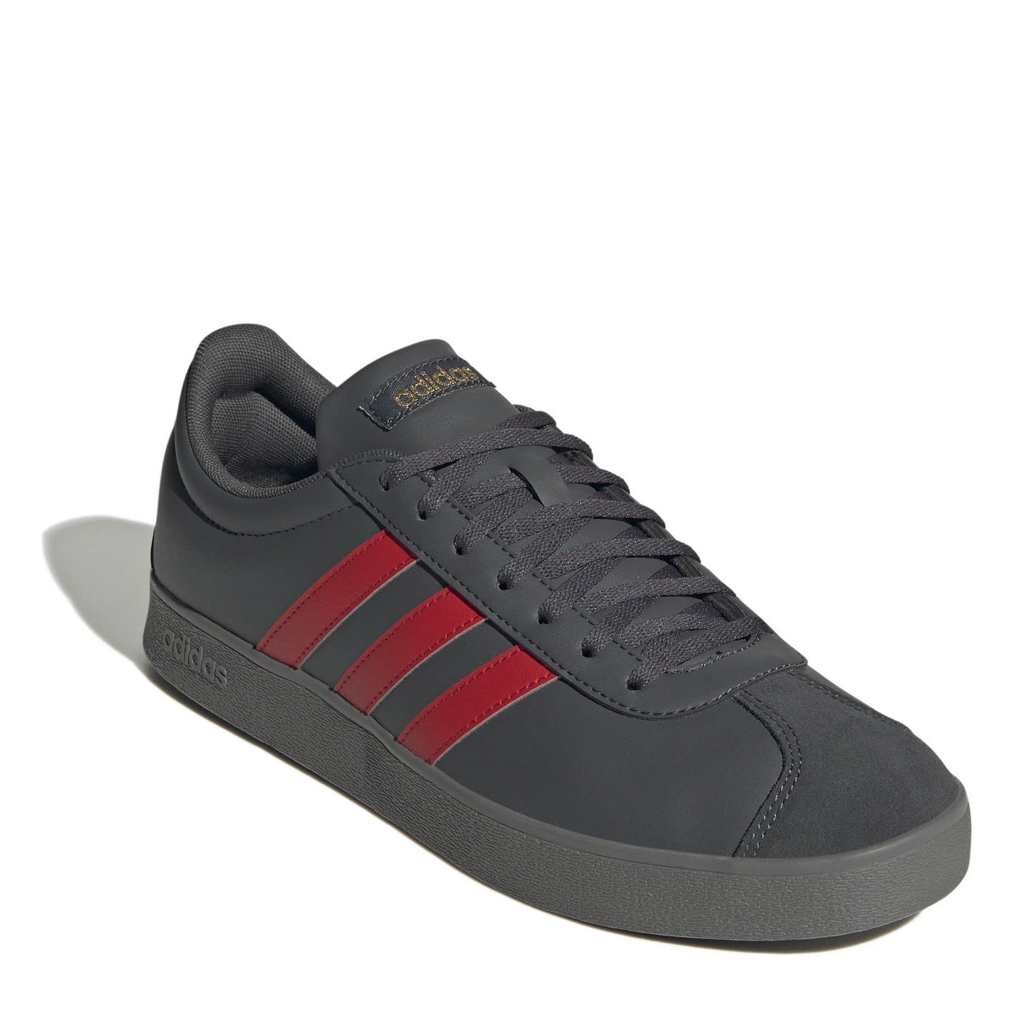 Grey/Scarlet - adidas - VL Court Base Shoes - 3