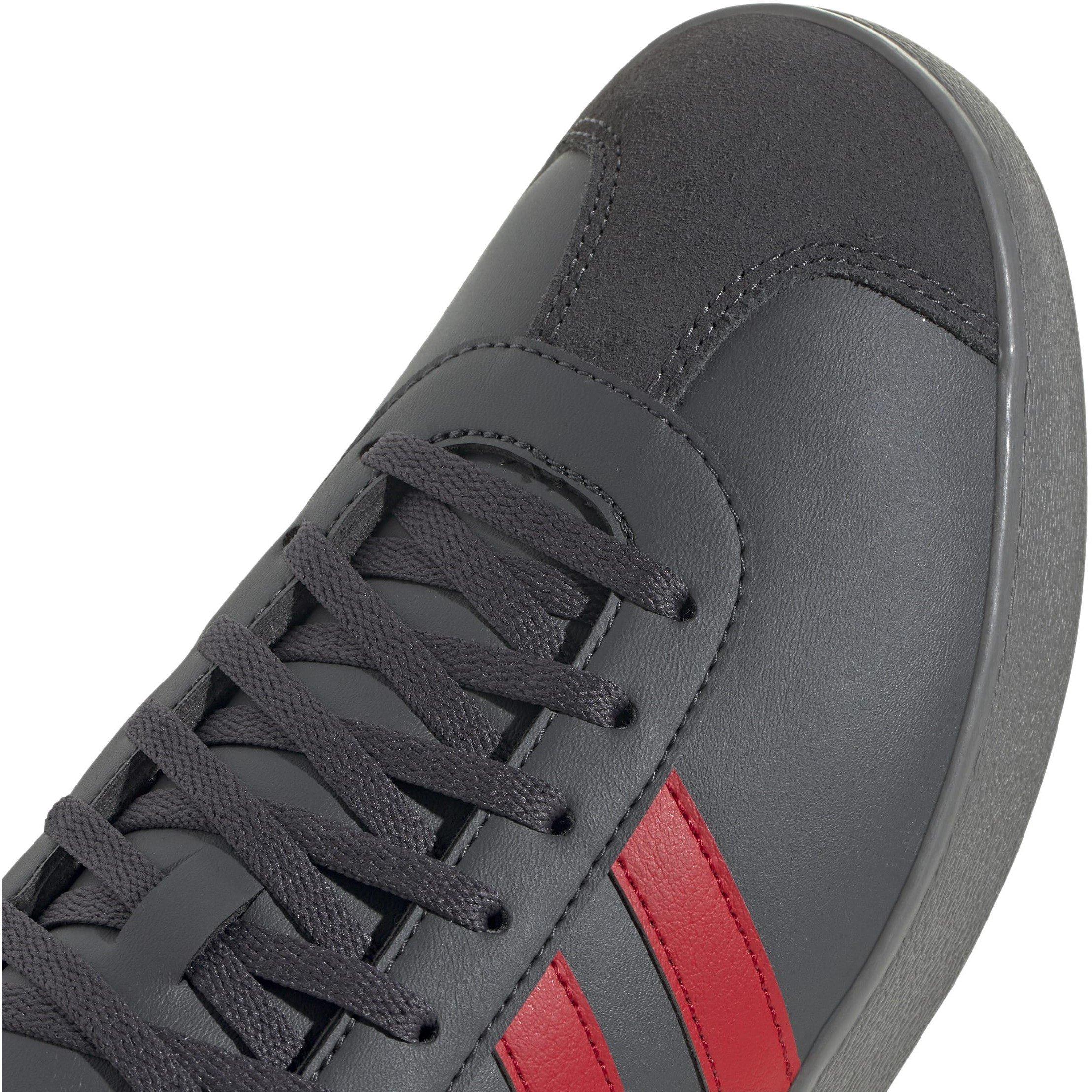 Grey/Scarlet - adidas - VL Court Base Shoes - 8