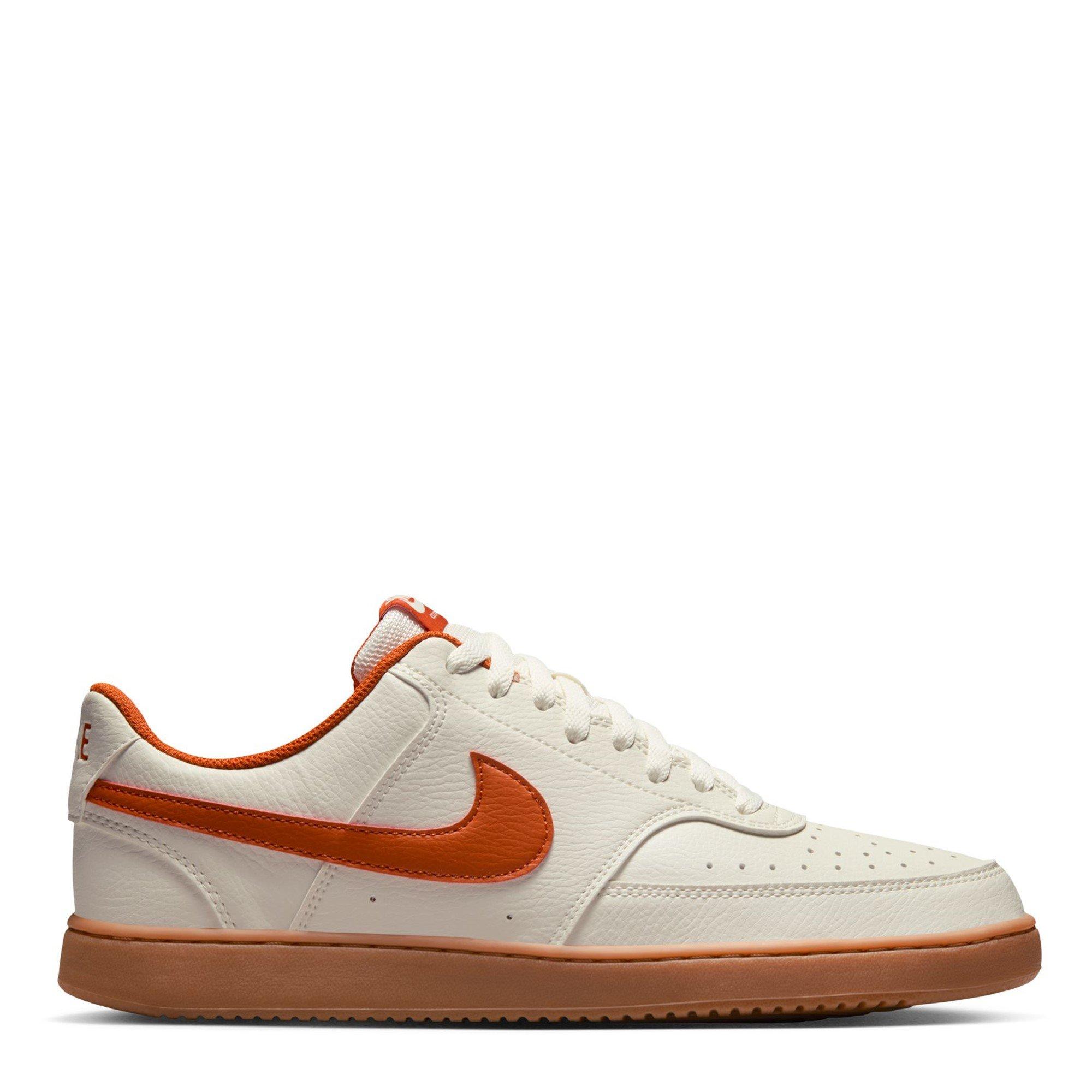Nike Men's Court Vision Low Trainers - Cream/Orange - 7 (41)