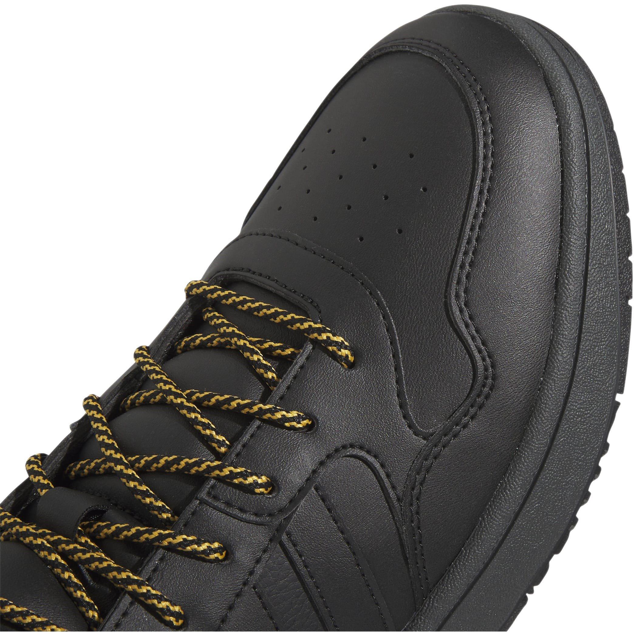 Black/Yellow - adidas - Hoops 3.0 Mid Lifestyle Basketball Classic Fur Lining Winterized Shoes Mens - 7