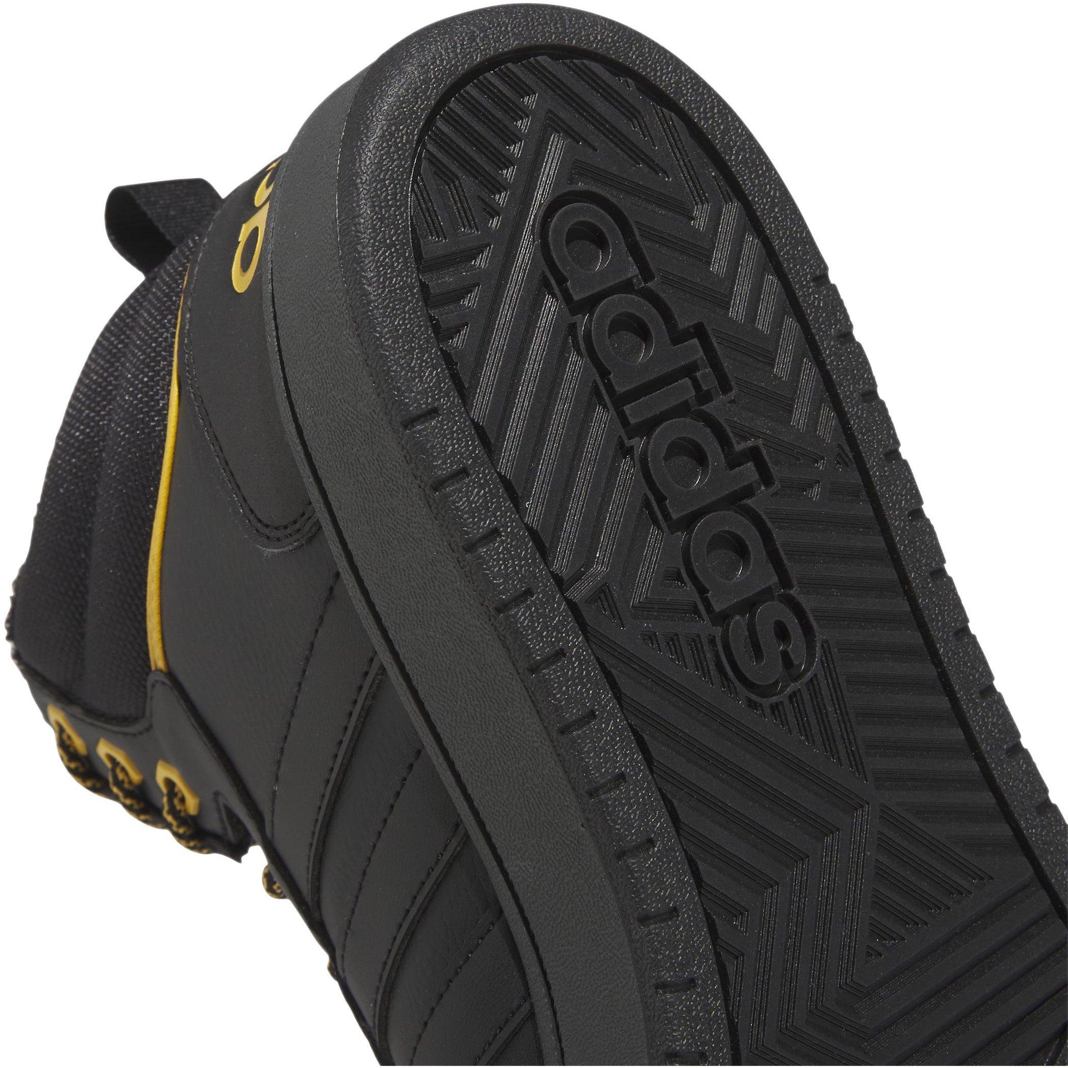 Black/Yellow - adidas - Hoops 3.0 Mid Lifestyle Basketball Classic Fur Lining Winterized Shoes Mens - 8