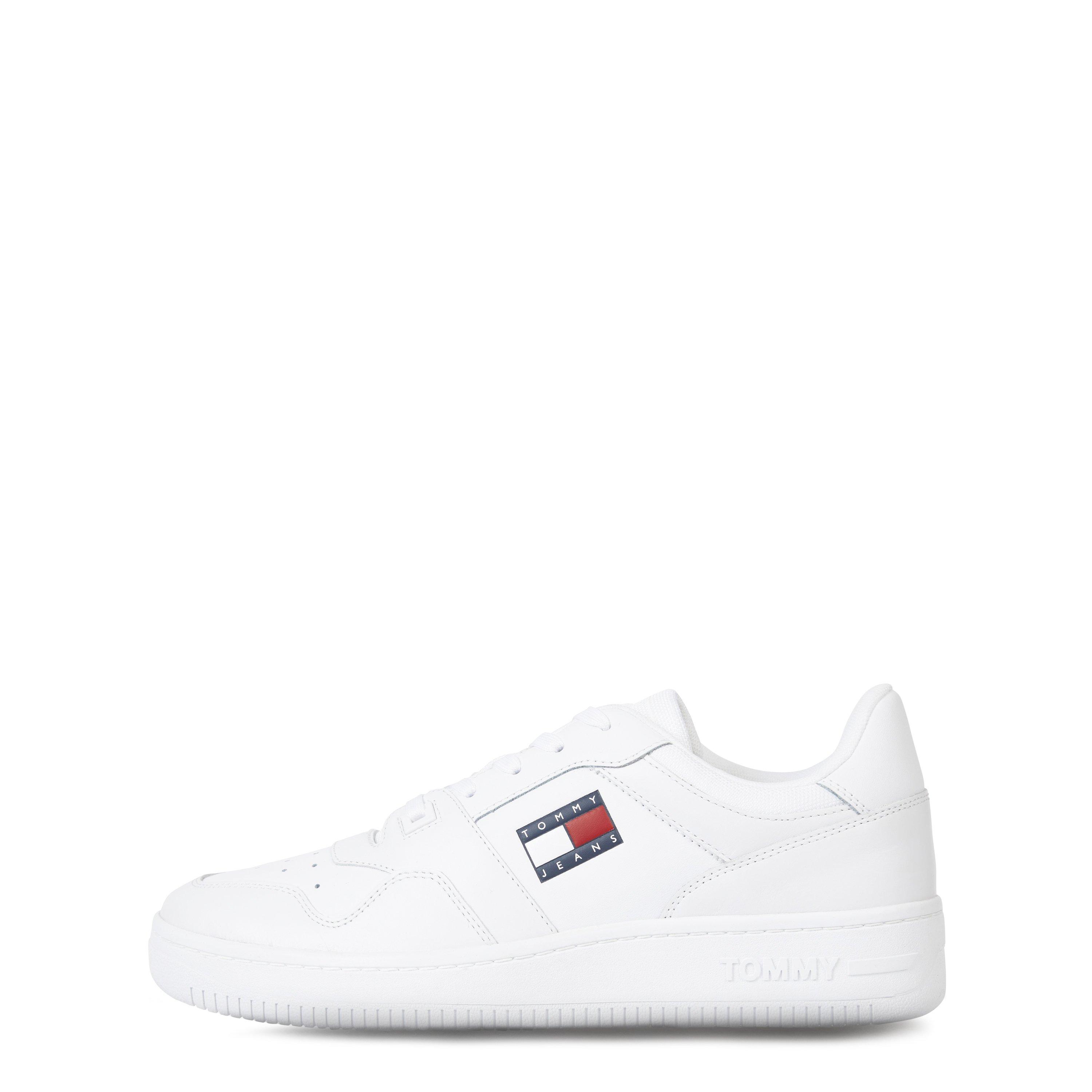 Tommy Jeans Men's Retro Leather Basket Trainers - White Ybr - 11 (46)
