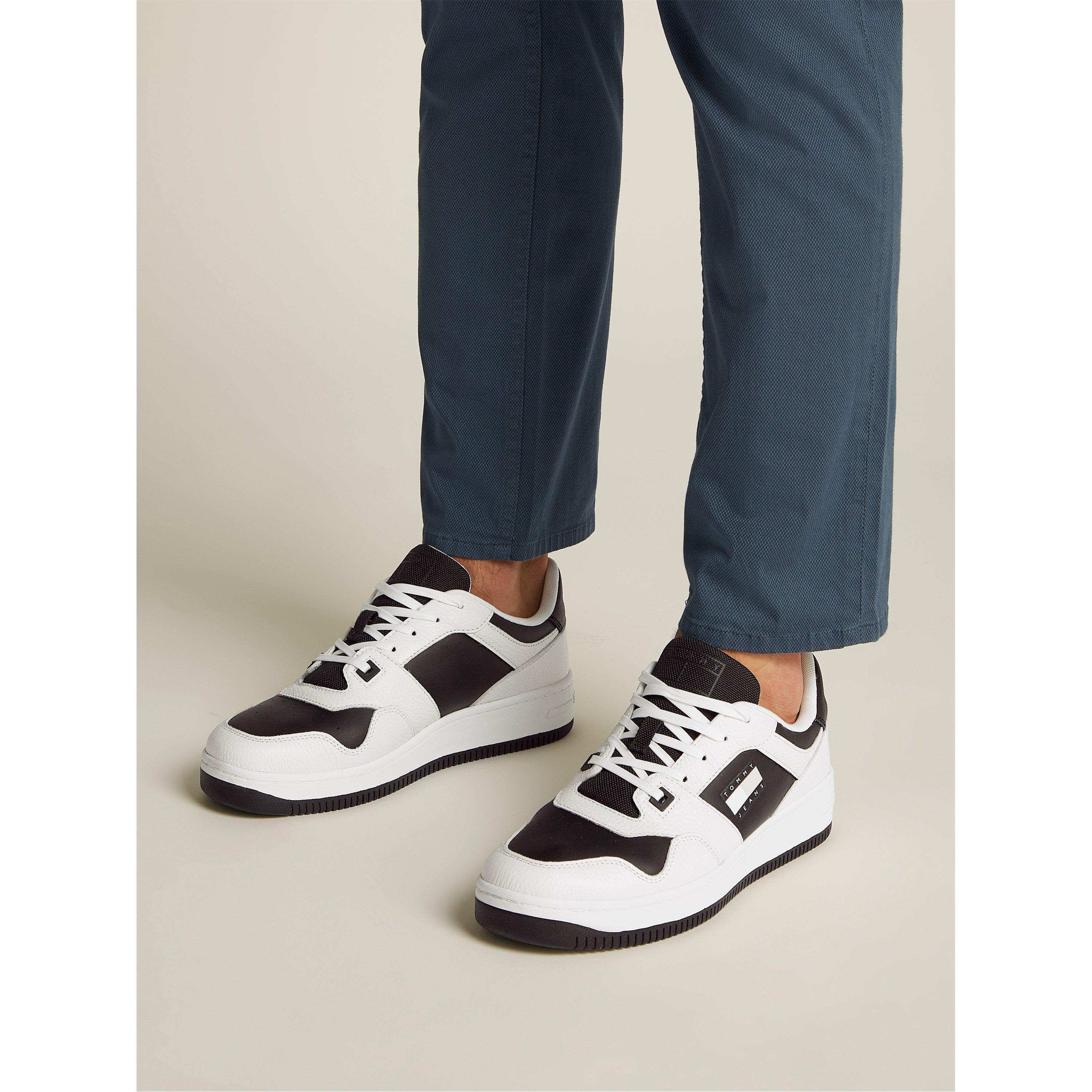Tommy Jeans Men's Retro Leather Basket Trainers - White/Black - 9 (43)