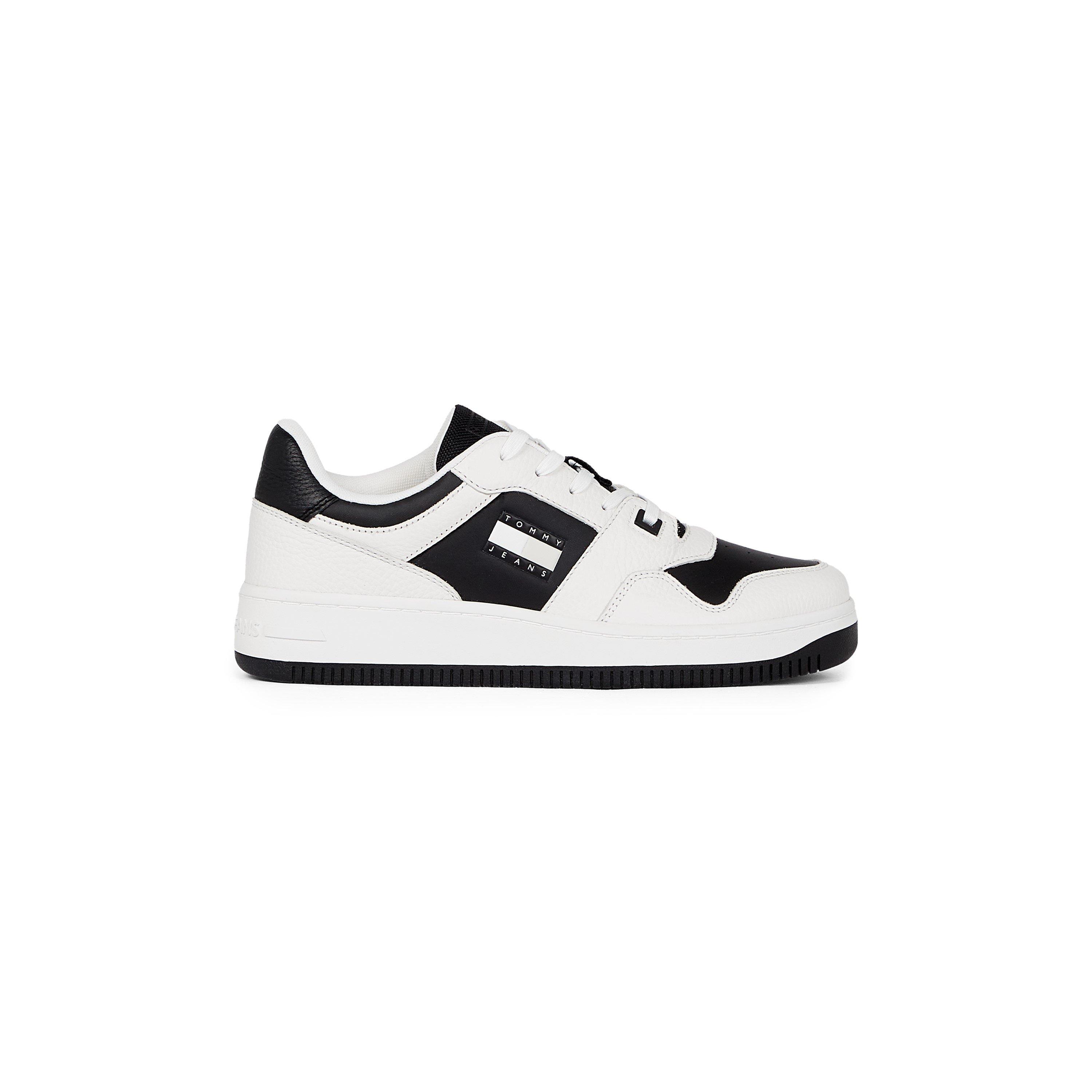 Wit/Zwart - Tommy Jeans - Retro Leather Basket Trainers - 2
