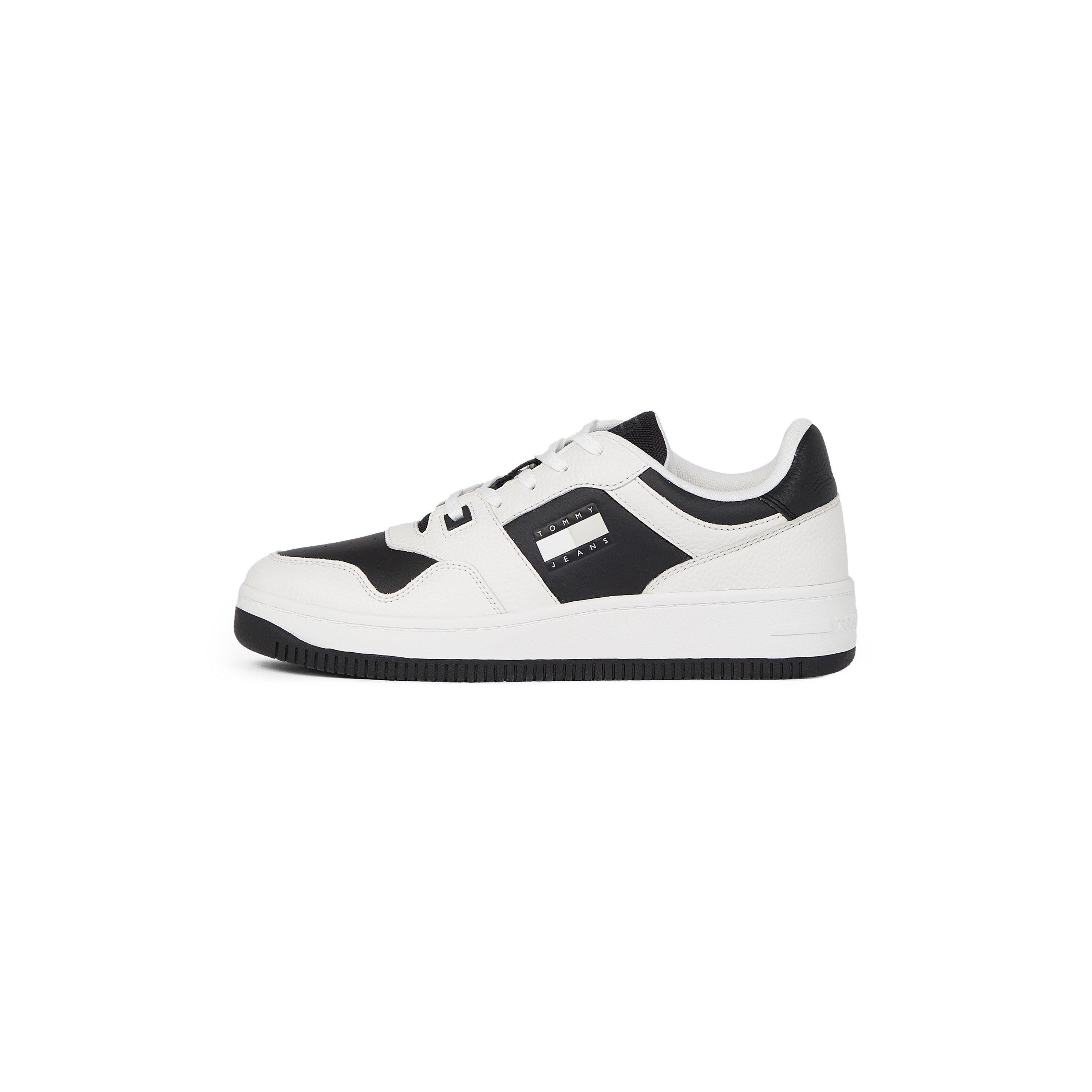 Wit/Zwart - Tommy Jeans - Retro Leather Basket Trainers - 3