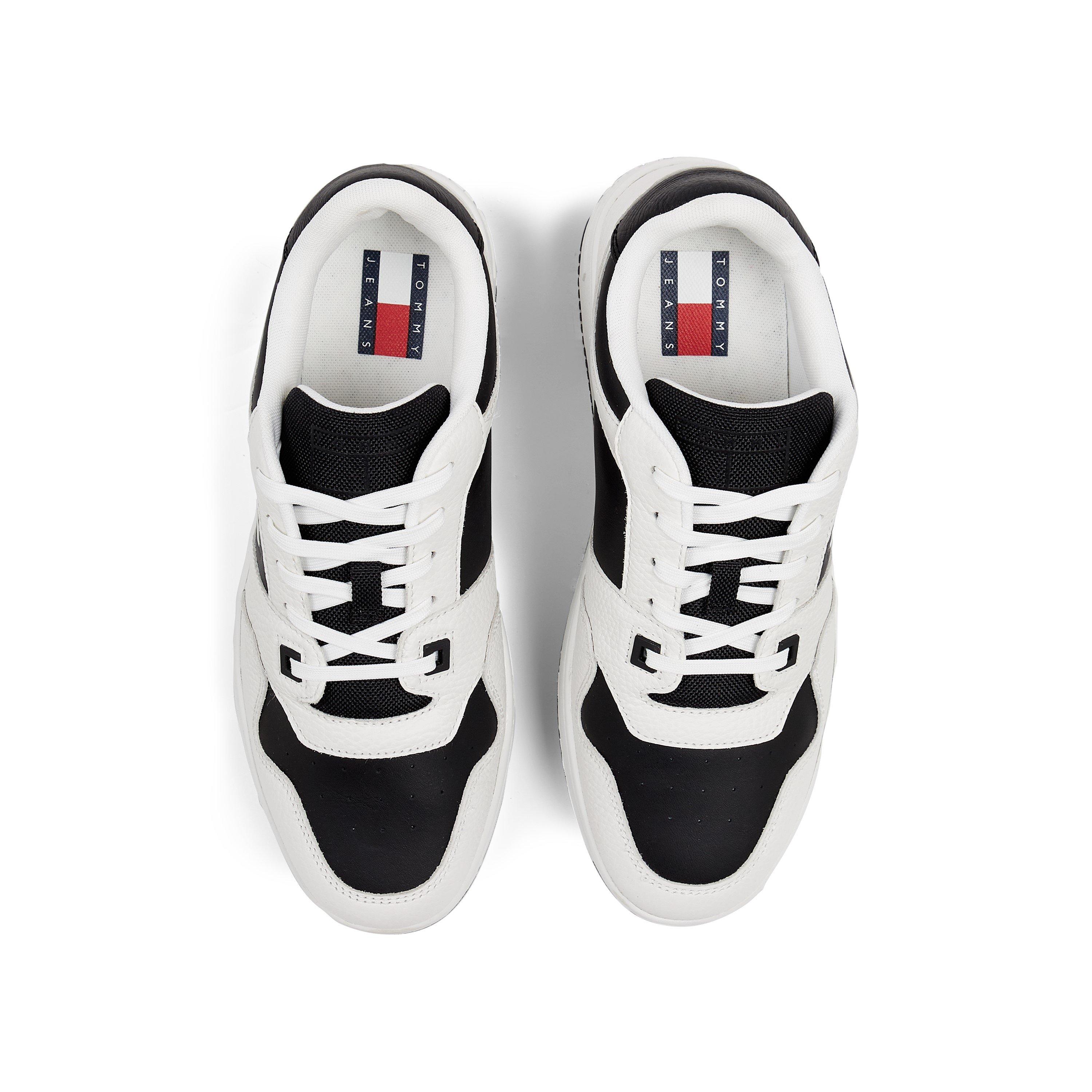 Wit/Zwart - Tommy Jeans - Retro Leather Basket Trainers - 5