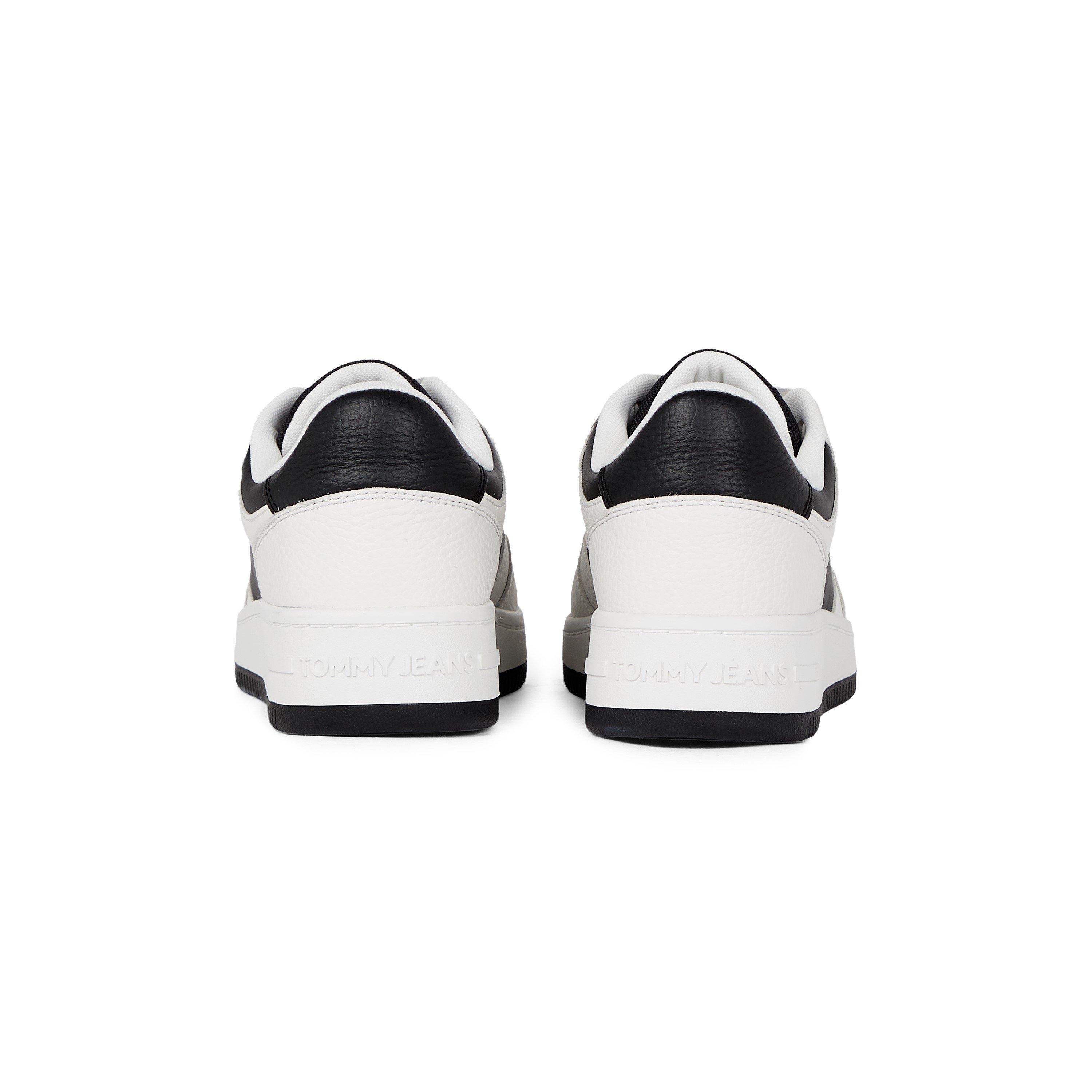 Wit/Zwart - Tommy Jeans - Retro Leather Basket Trainers - 6