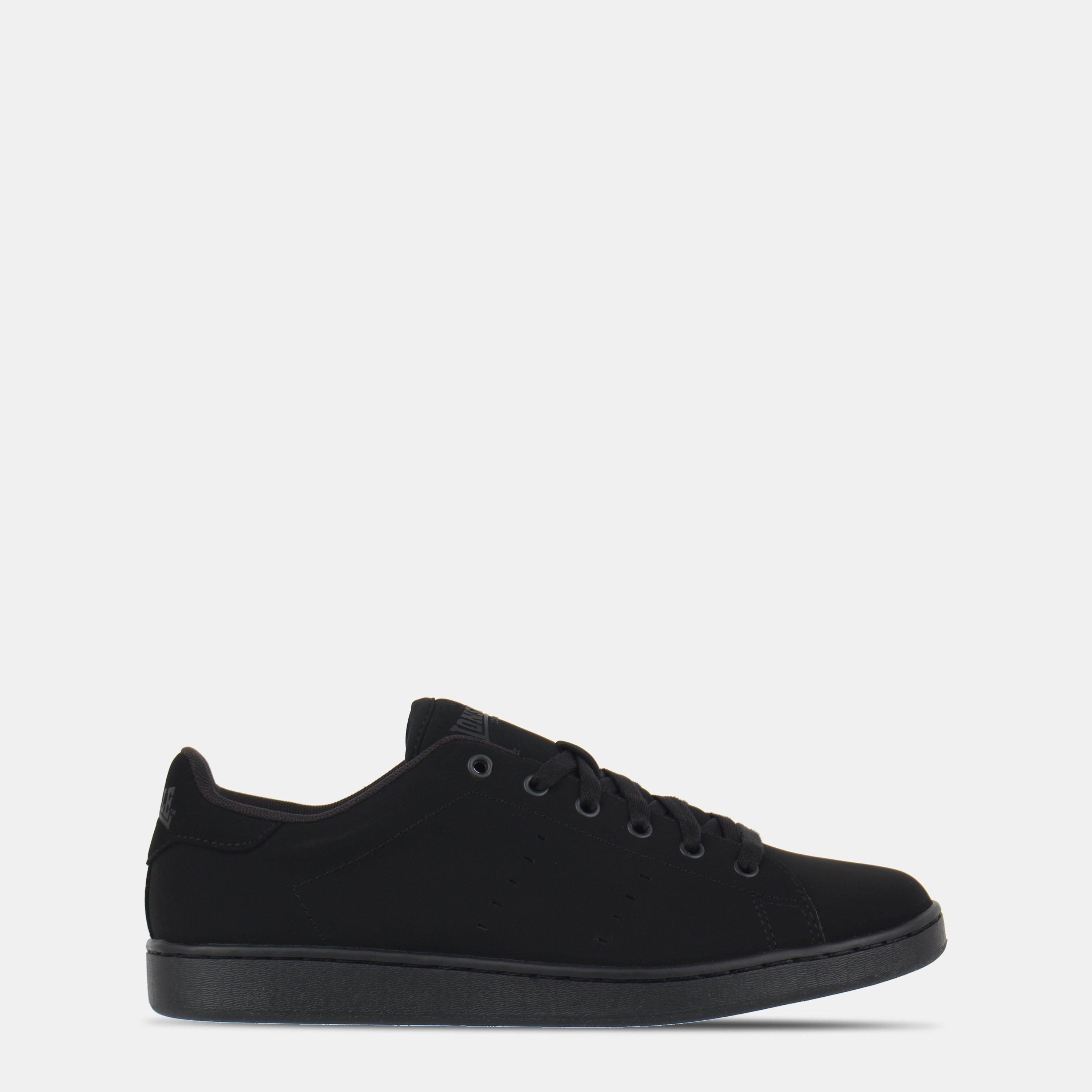 Lonsdale Men's Leyton Leather Trainers - Black Nu - 9 (43)