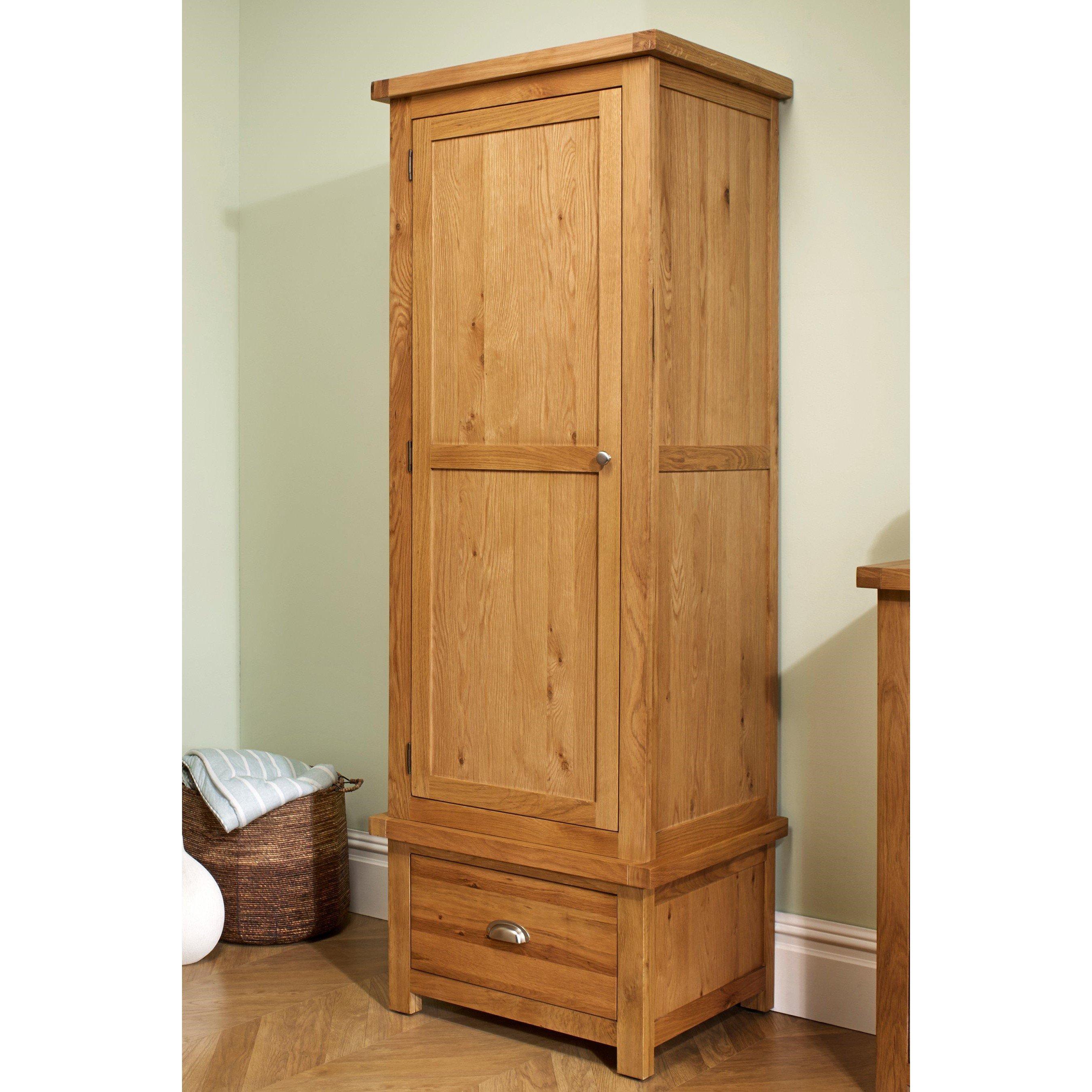Oak - Birlea - Woburn 1 Door 1 Drawer Wardrobe