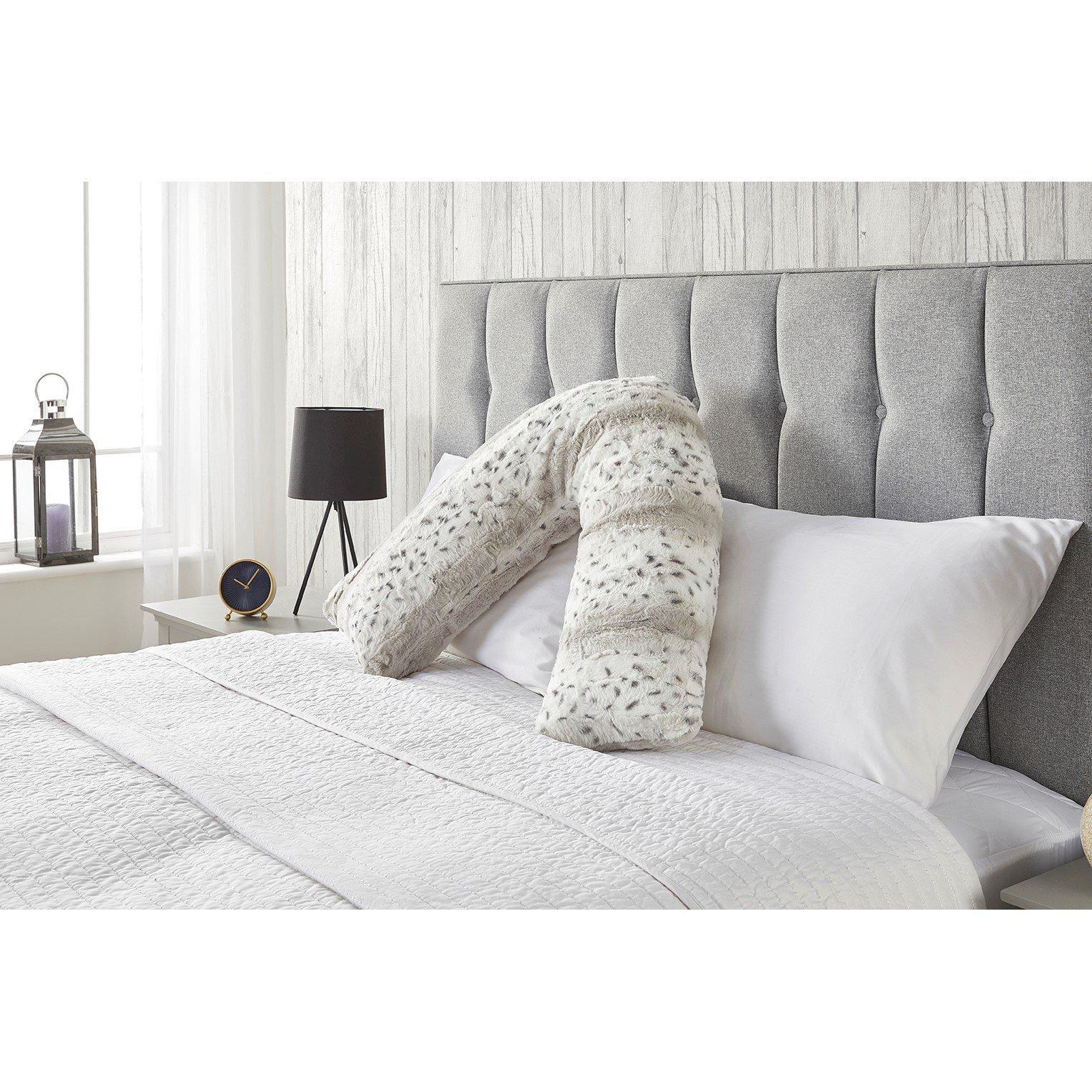 Downland  Snow Leopard V Shape Pillow - Grey