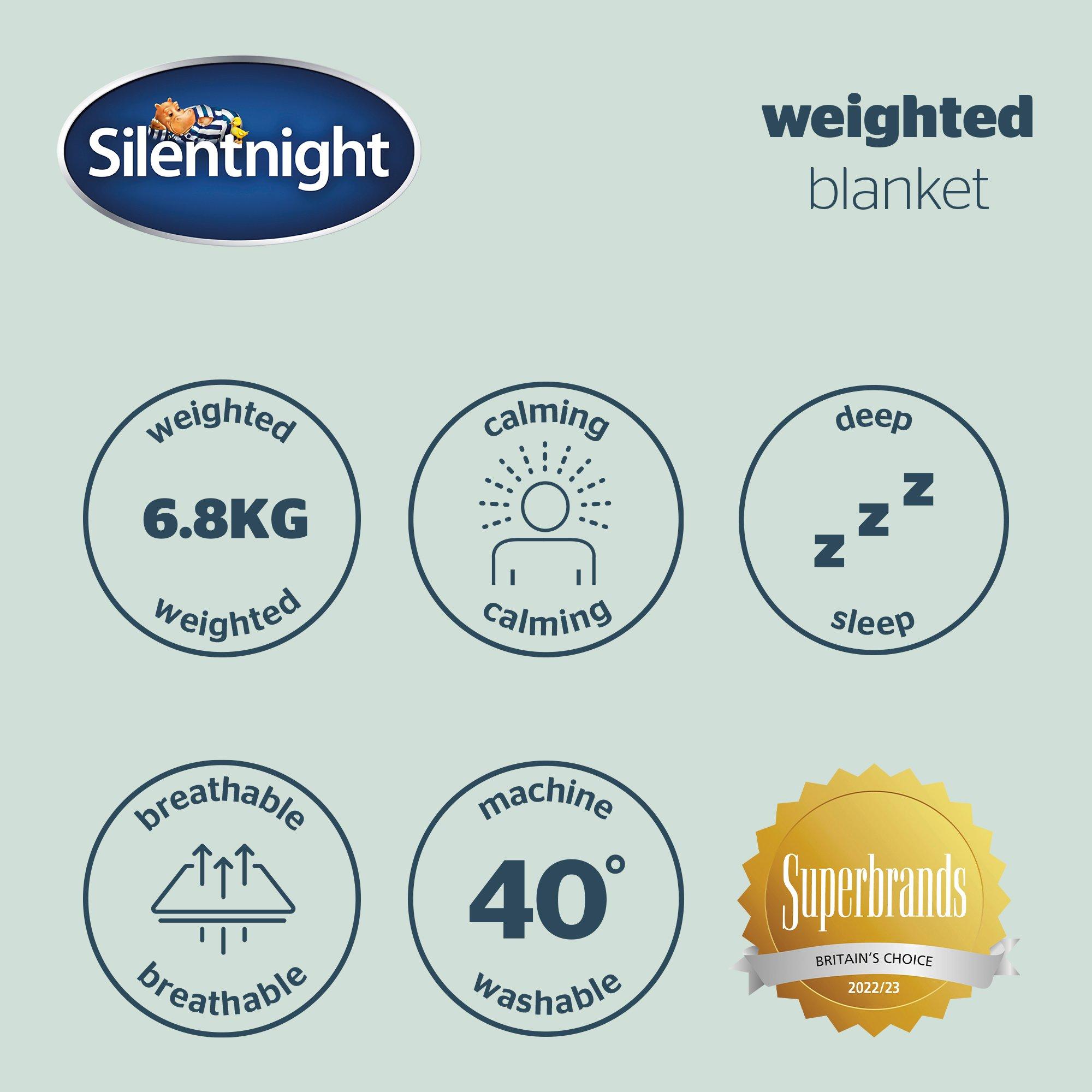Grey - Silentnight - Silentnight Wellbeing Adult 6.8KG Weighted Blanket - 7
