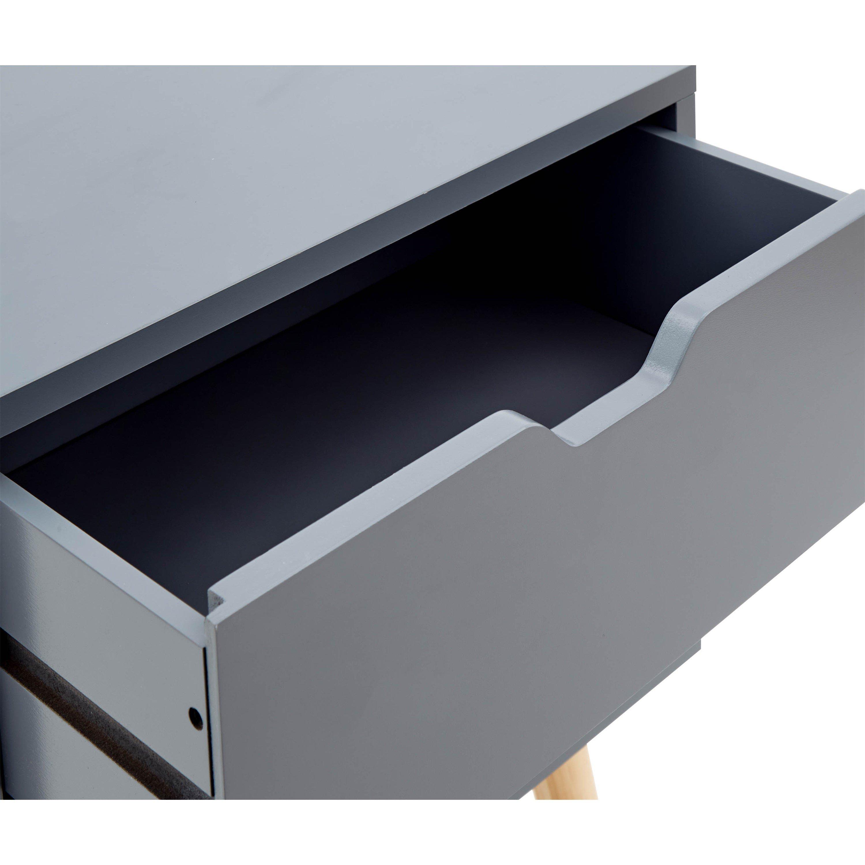 Dark Grey - GFW - Nyborg Pair Of 2 Drawer Bedsides - 3