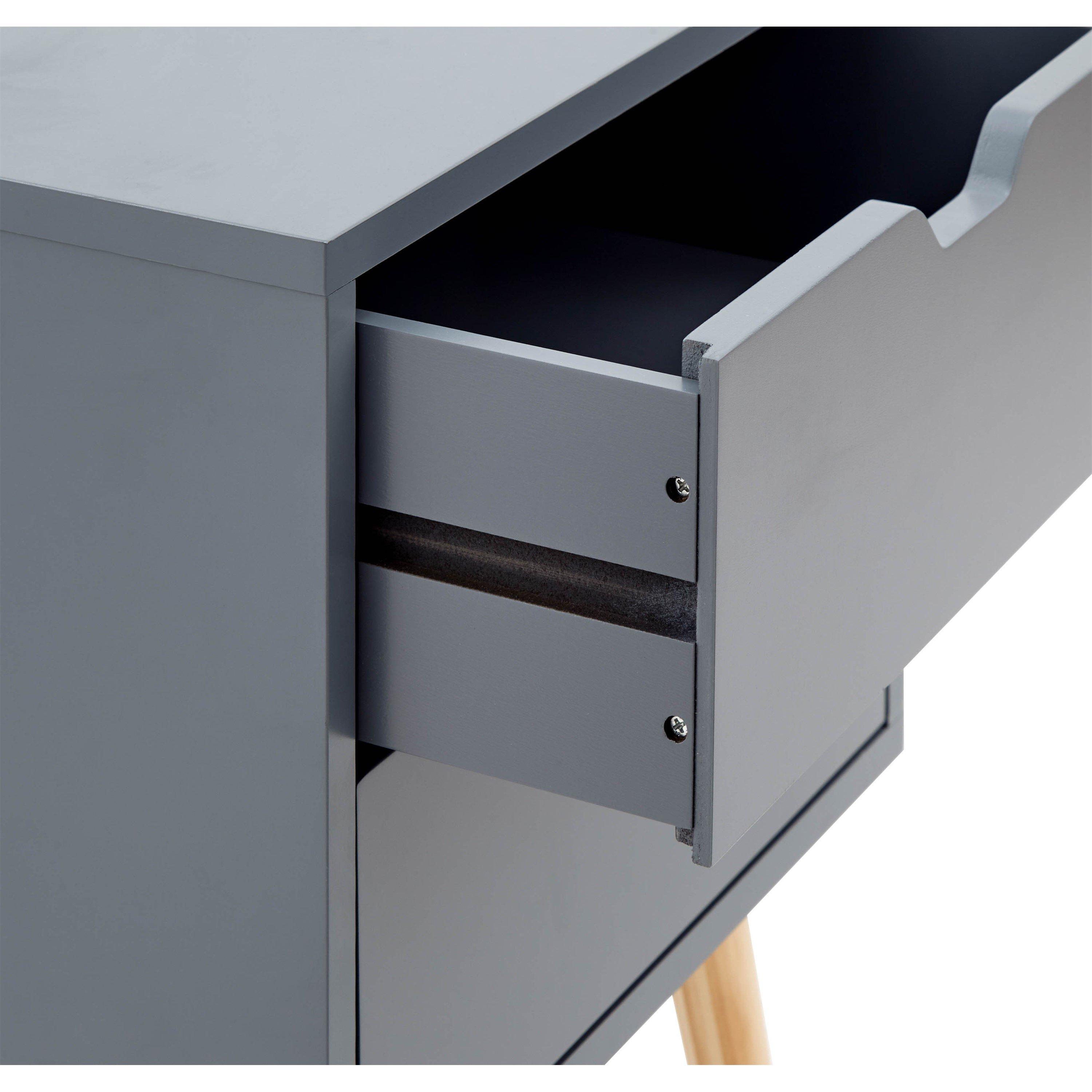 Dark Grey - GFW - Nyborg Pair Of 2 Drawer Bedsides - 5