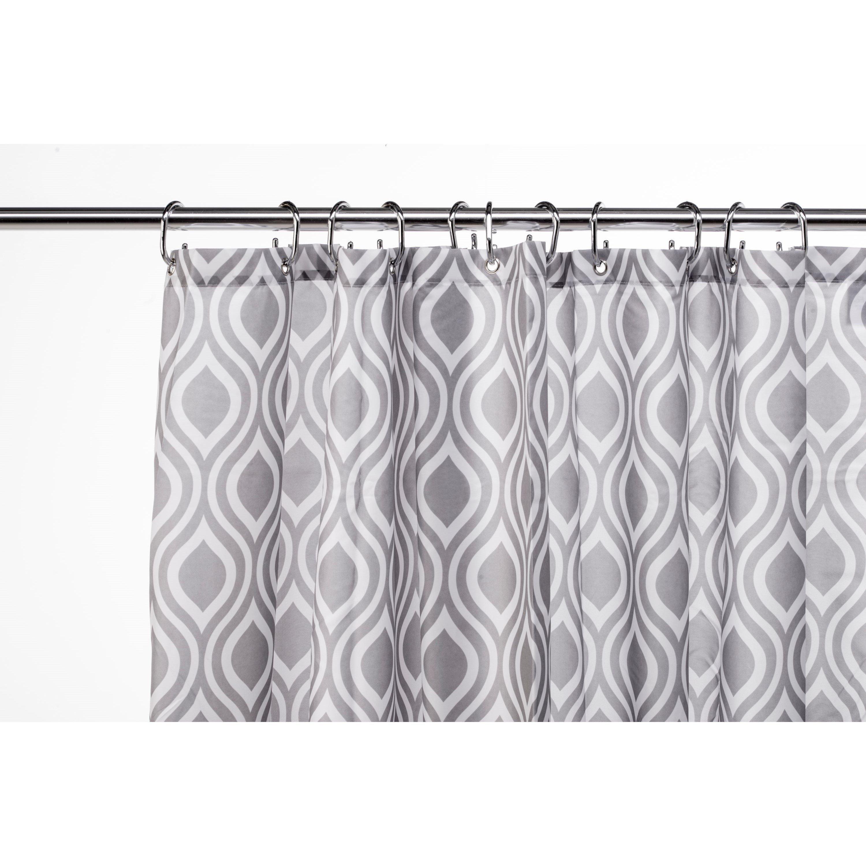 Grey - Croydex - Medallion Textile Shower Curtain - 2