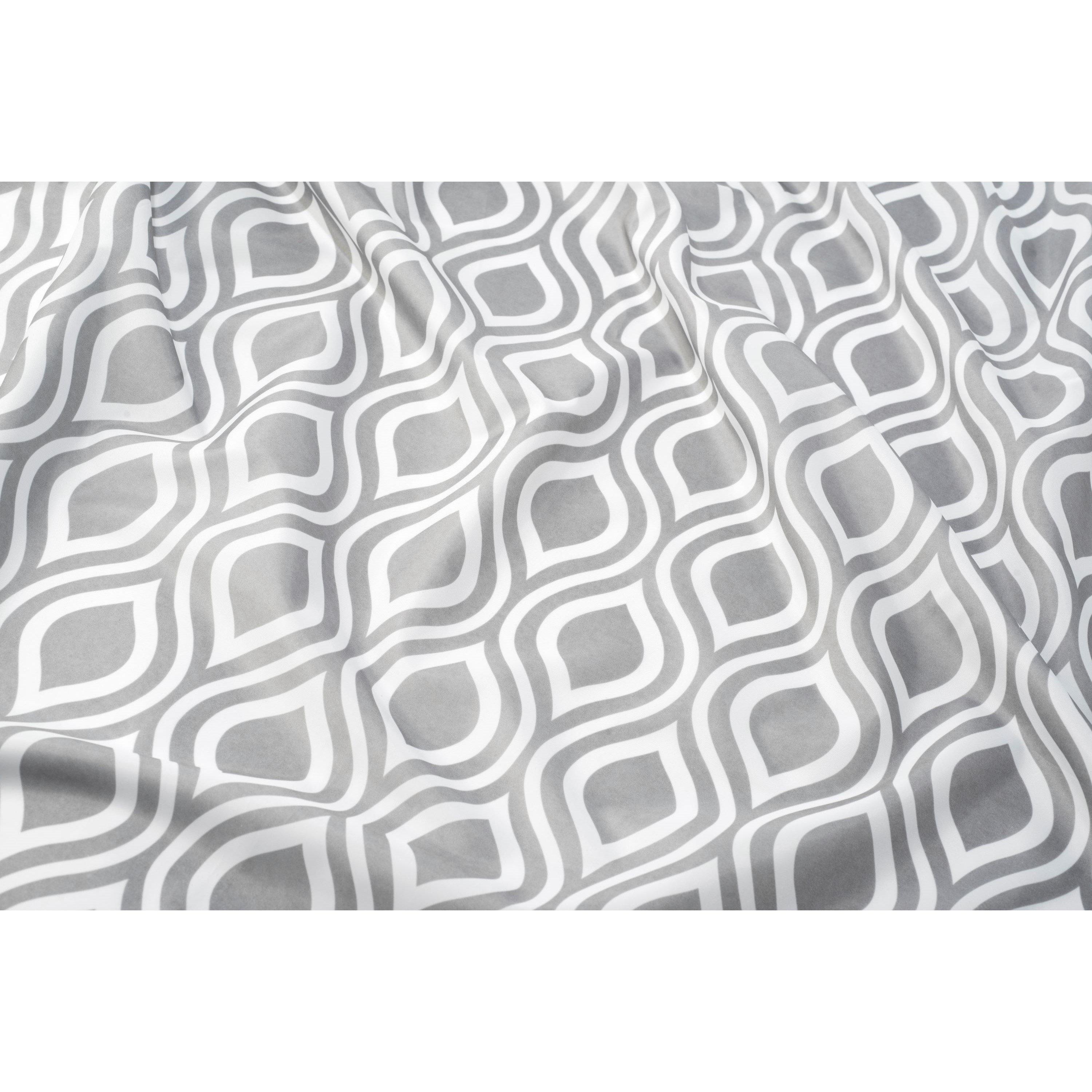 Grey - Croydex - Medallion Textile Shower Curtain - 4