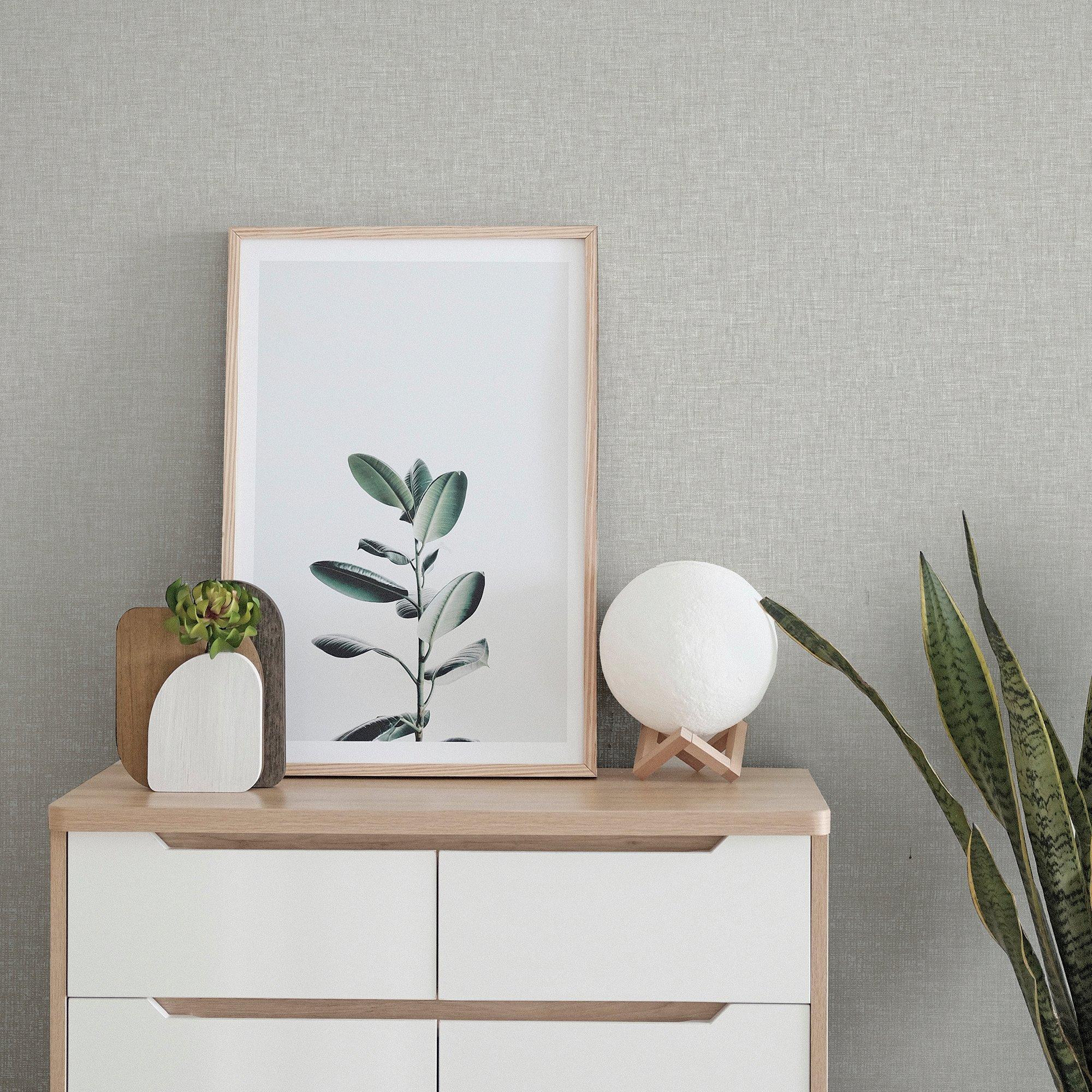 Light Grey - Arthouse - Linen Texture Light Grey - 5