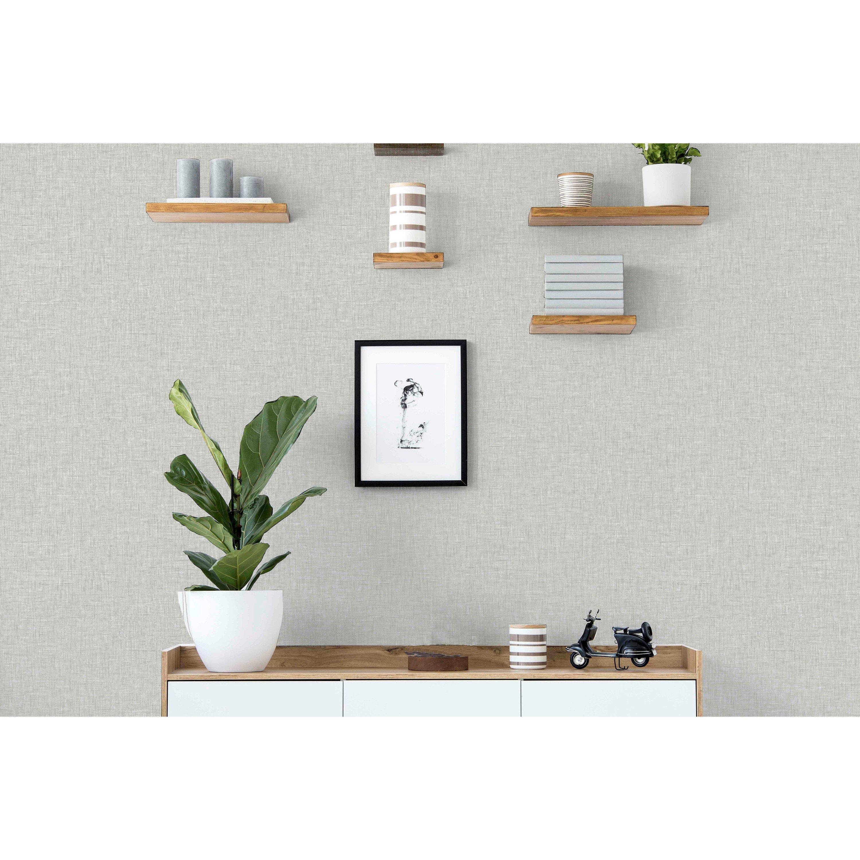 Light Grey - Arthouse - Linen Texture Light Grey - 6