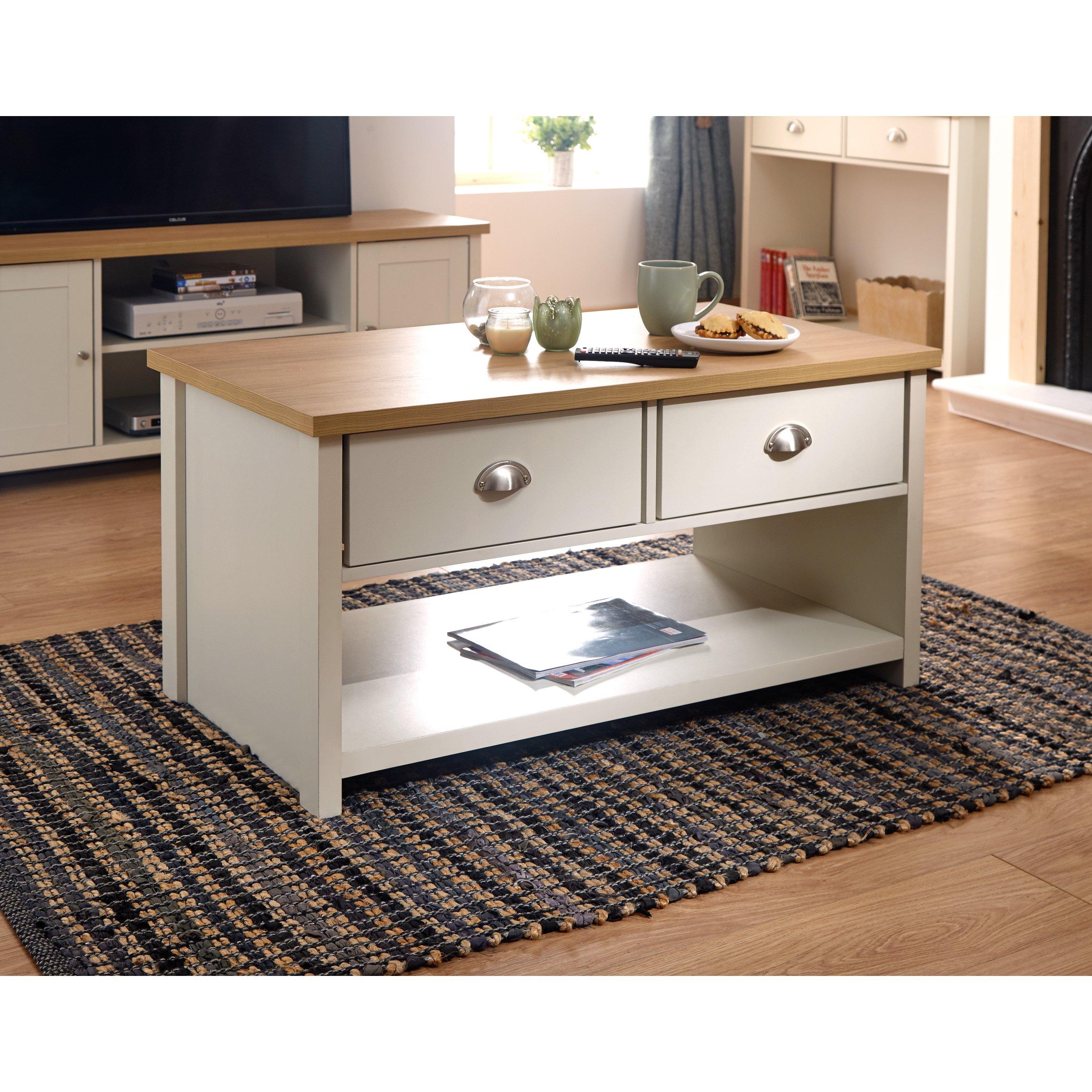 Cream - GFW - GFW Lancaster 2 Drawer Coffee Table