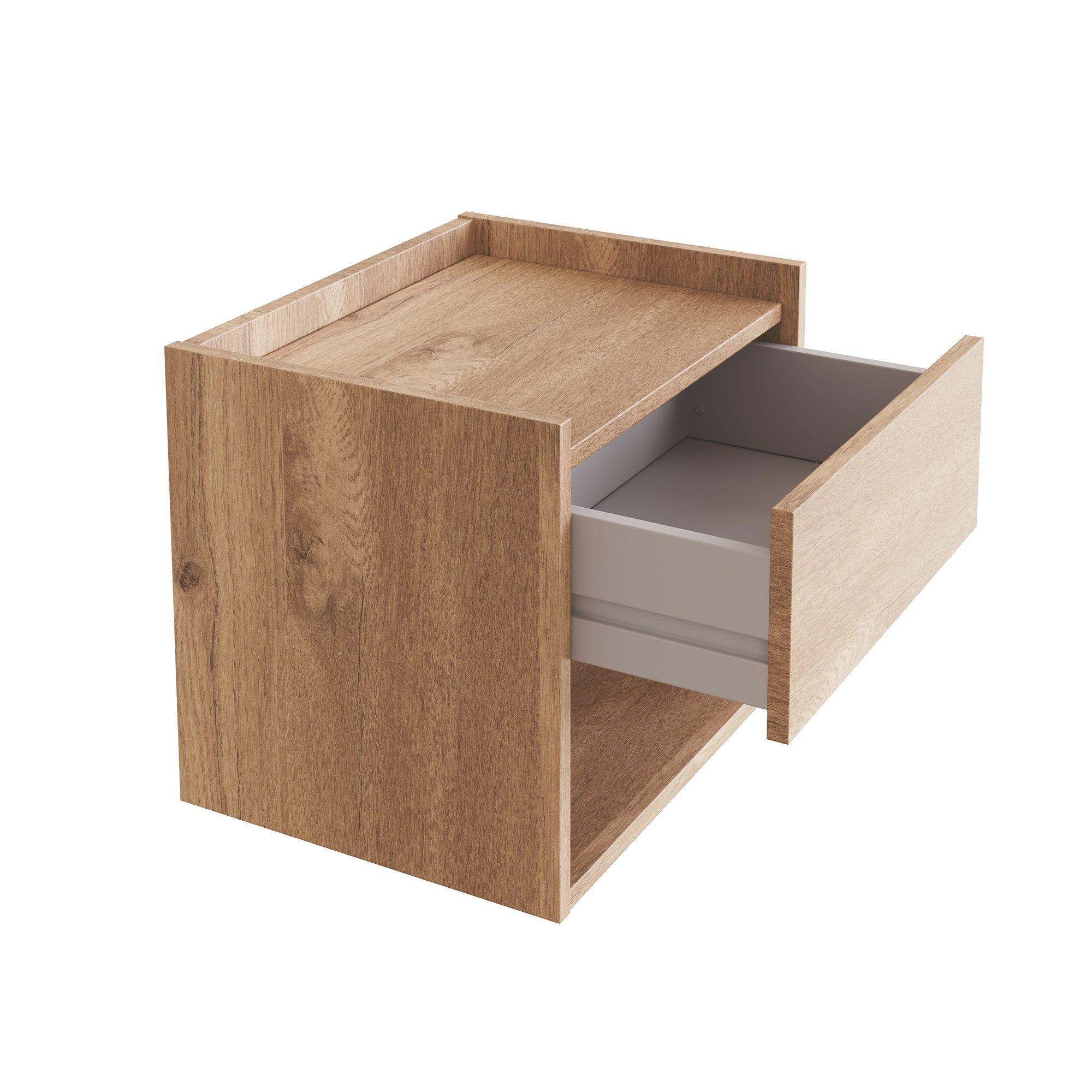 Oak - GFW - Harmony Wall Mounted Pair of Bedside Tables - 4