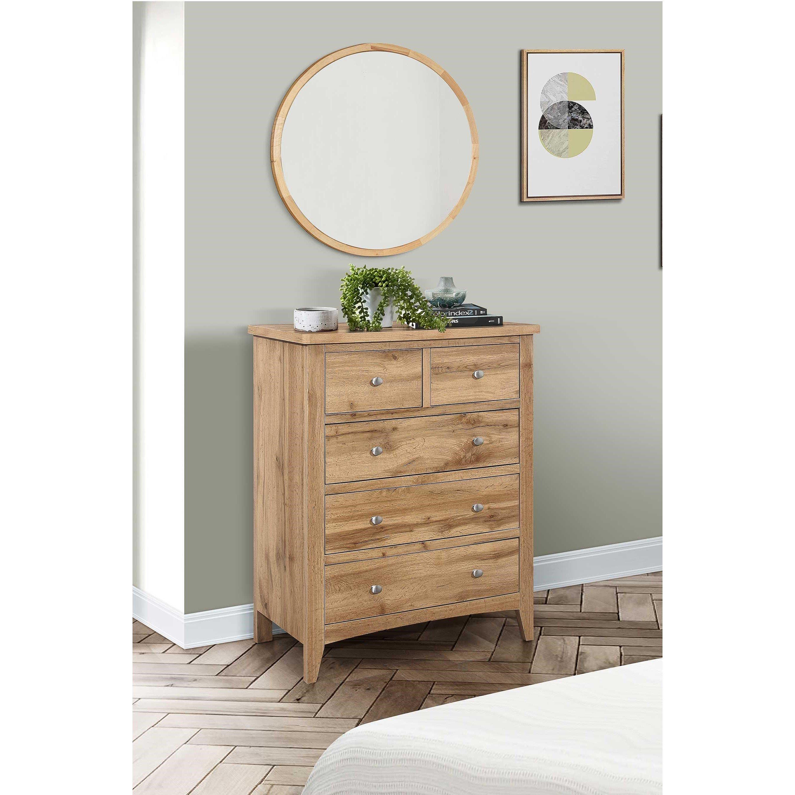 Oak - Birlea - Hampstead 3+2 Drawer Chest