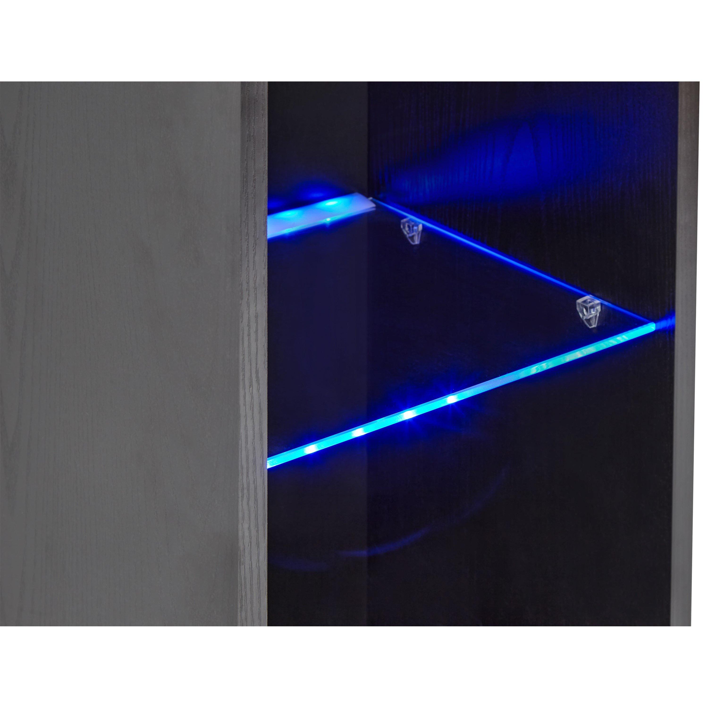 Grey - GFW - GFW Galicia Tall Shelf Unit with LED - 11