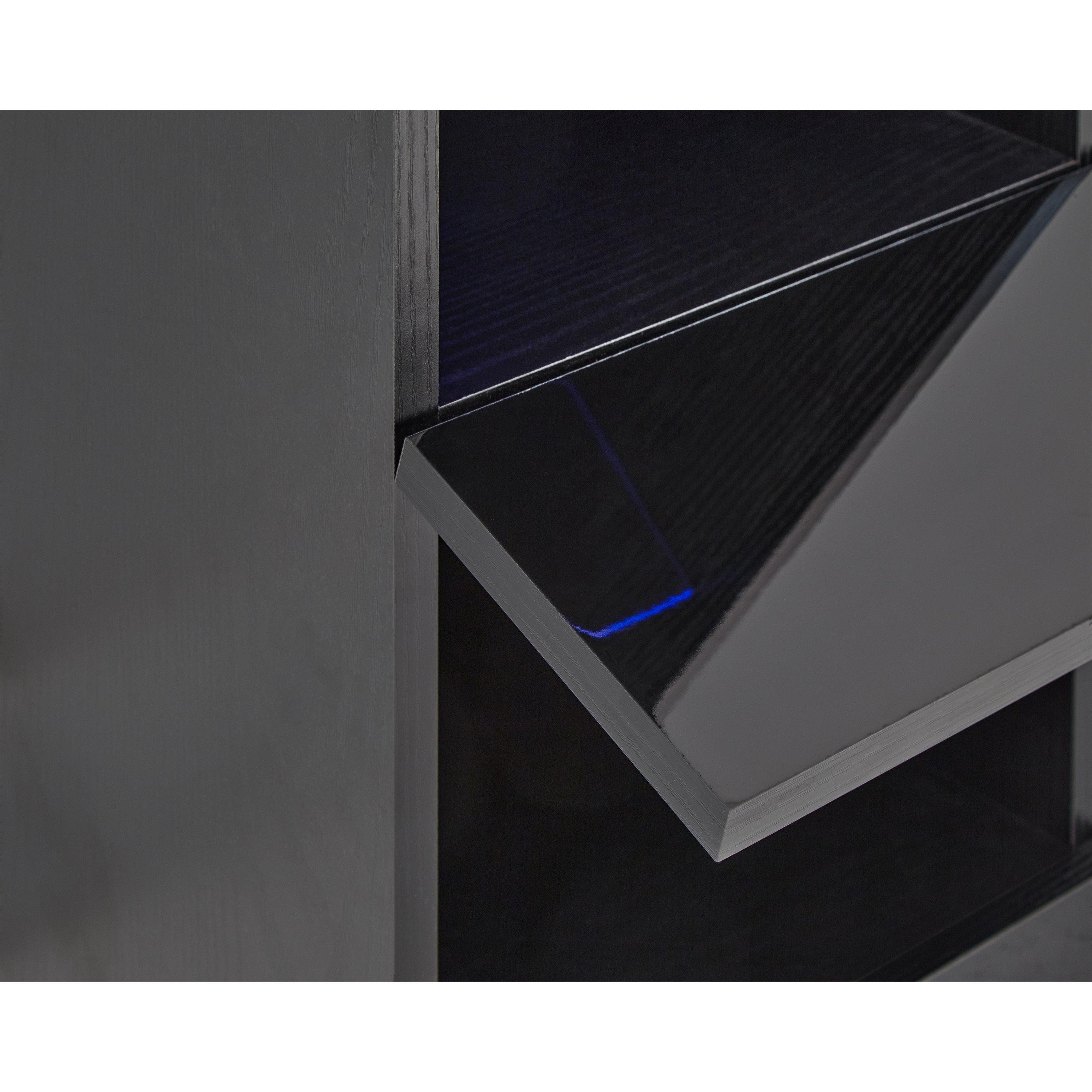 Grey - GFW - GFW Galicia Tall Shelf Unit with LED - 12