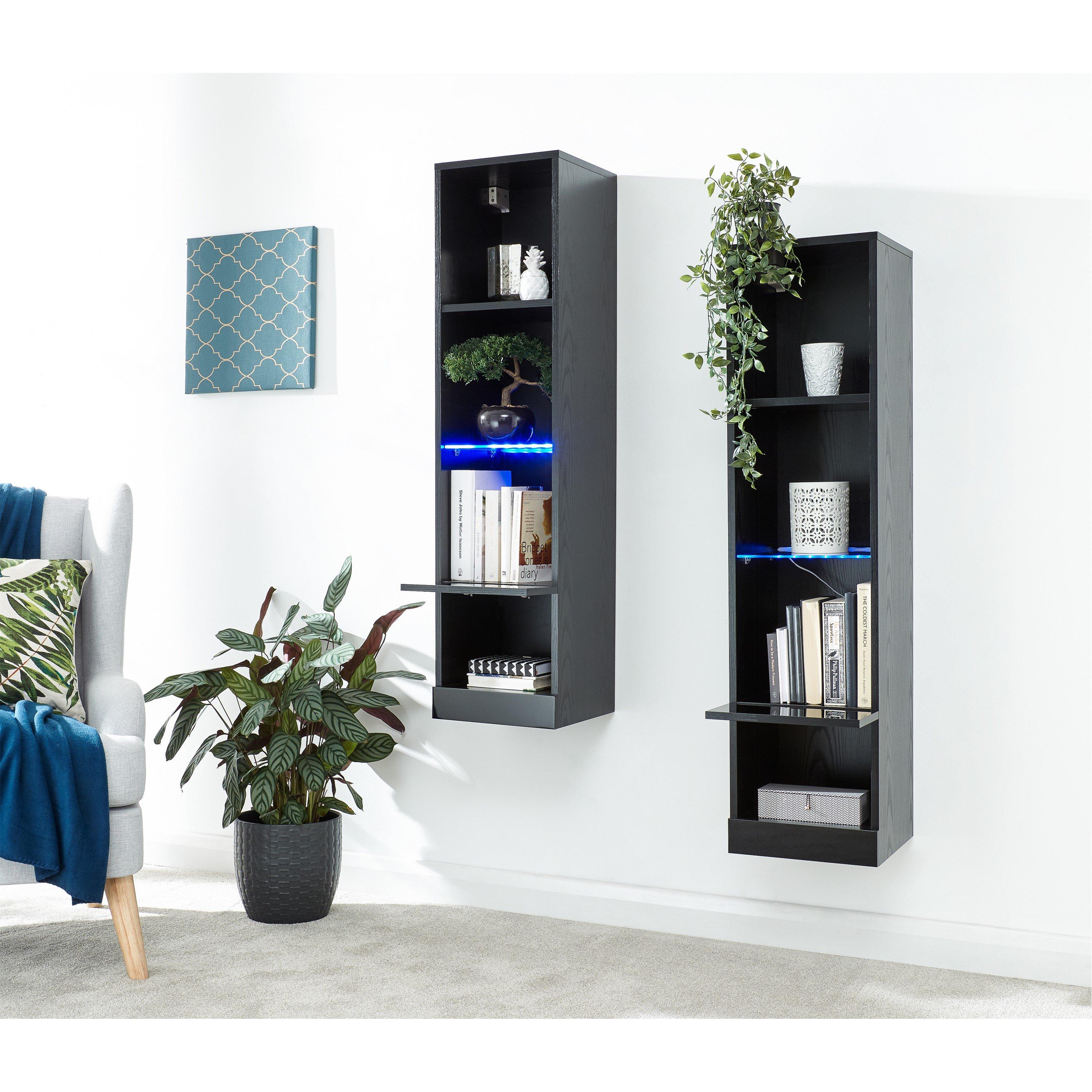 Grey - GFW - GFW Galicia Tall Shelf Unit with LED - 6