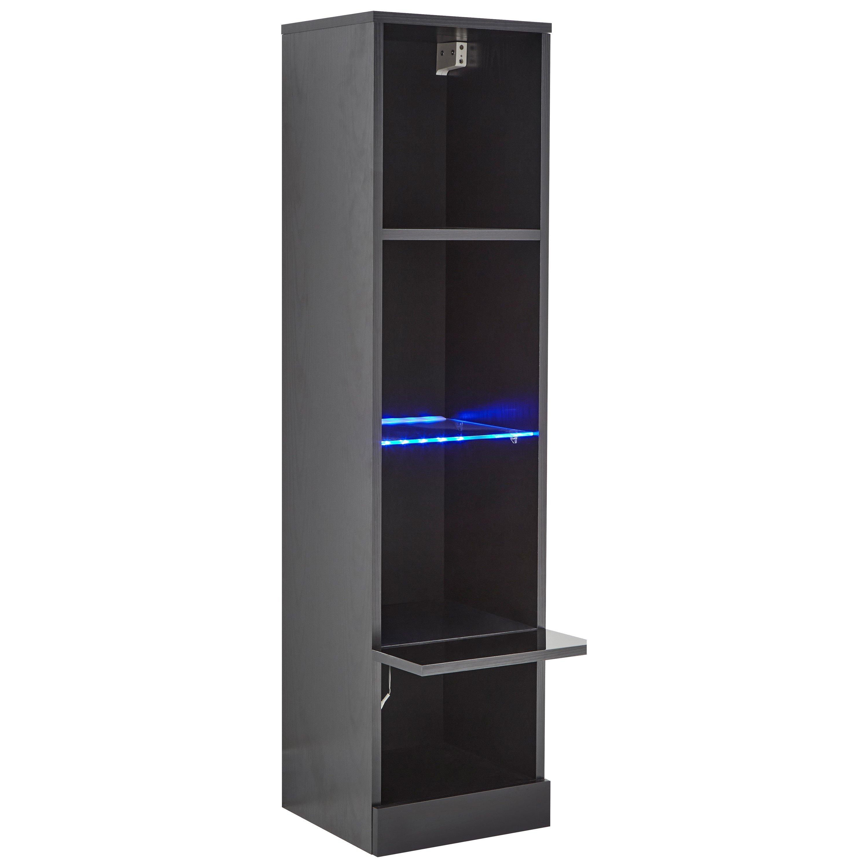 Grey - GFW - GFW Galicia Tall Shelf Unit with LED - 8
