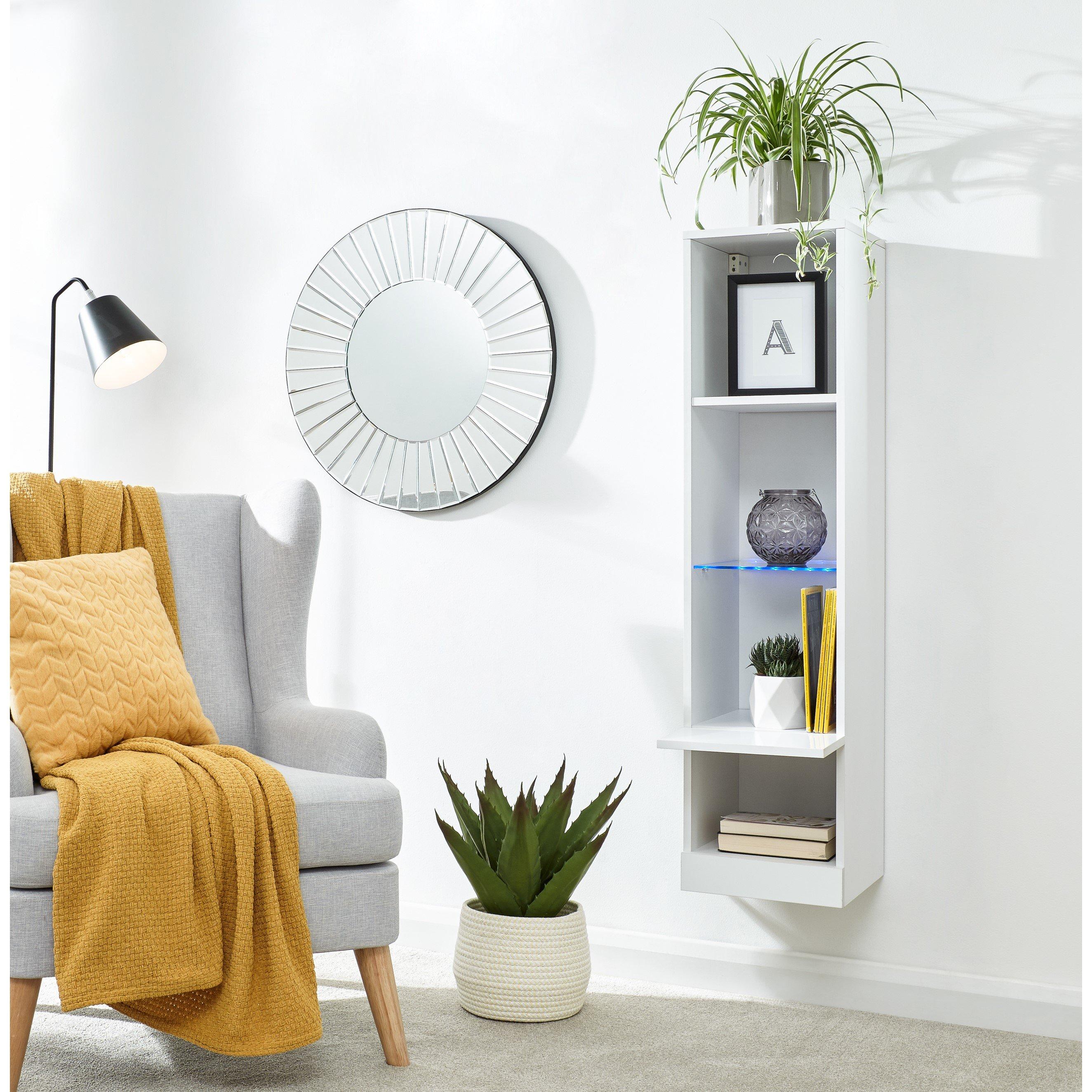 White - GFW - Galicia Tall Shelf Unit with LED - 2