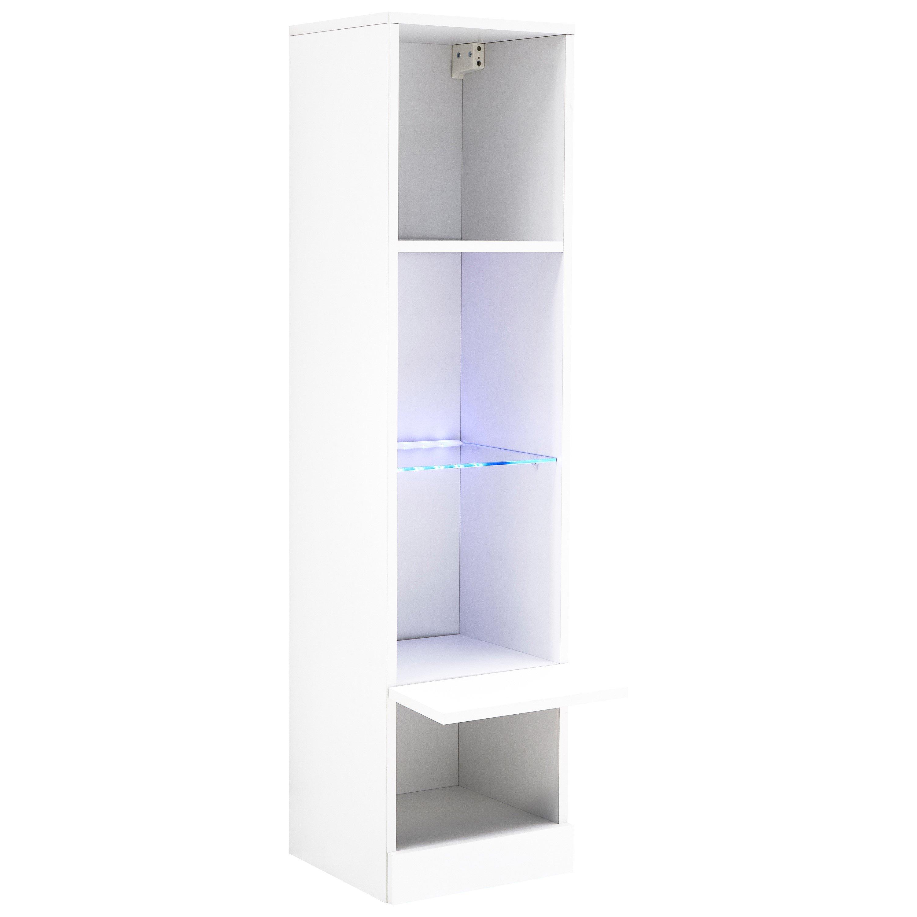White - GFW - Galicia Tall Shelf Unit with LED - 11