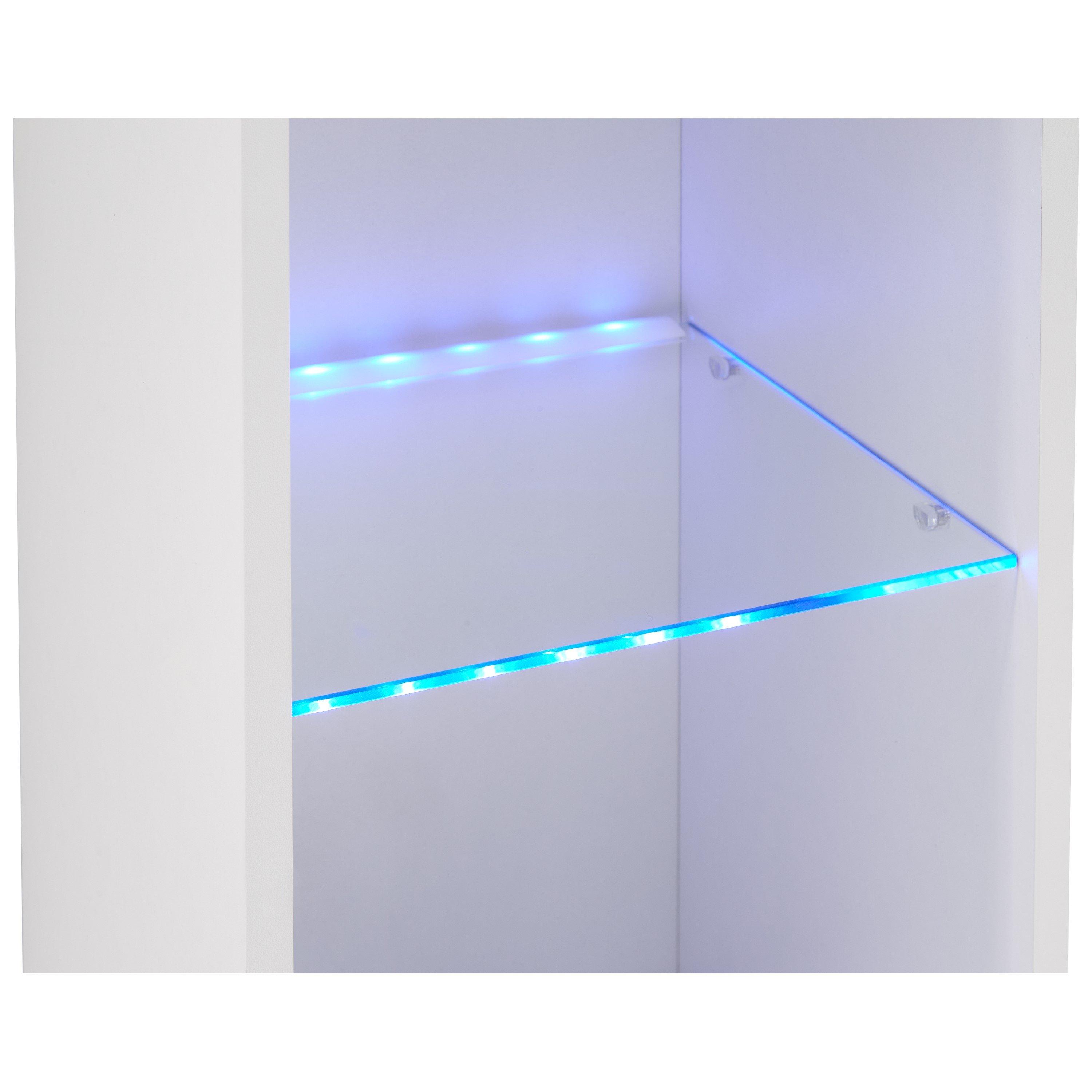 White - GFW - Galicia Tall Shelf Unit with LED - 12