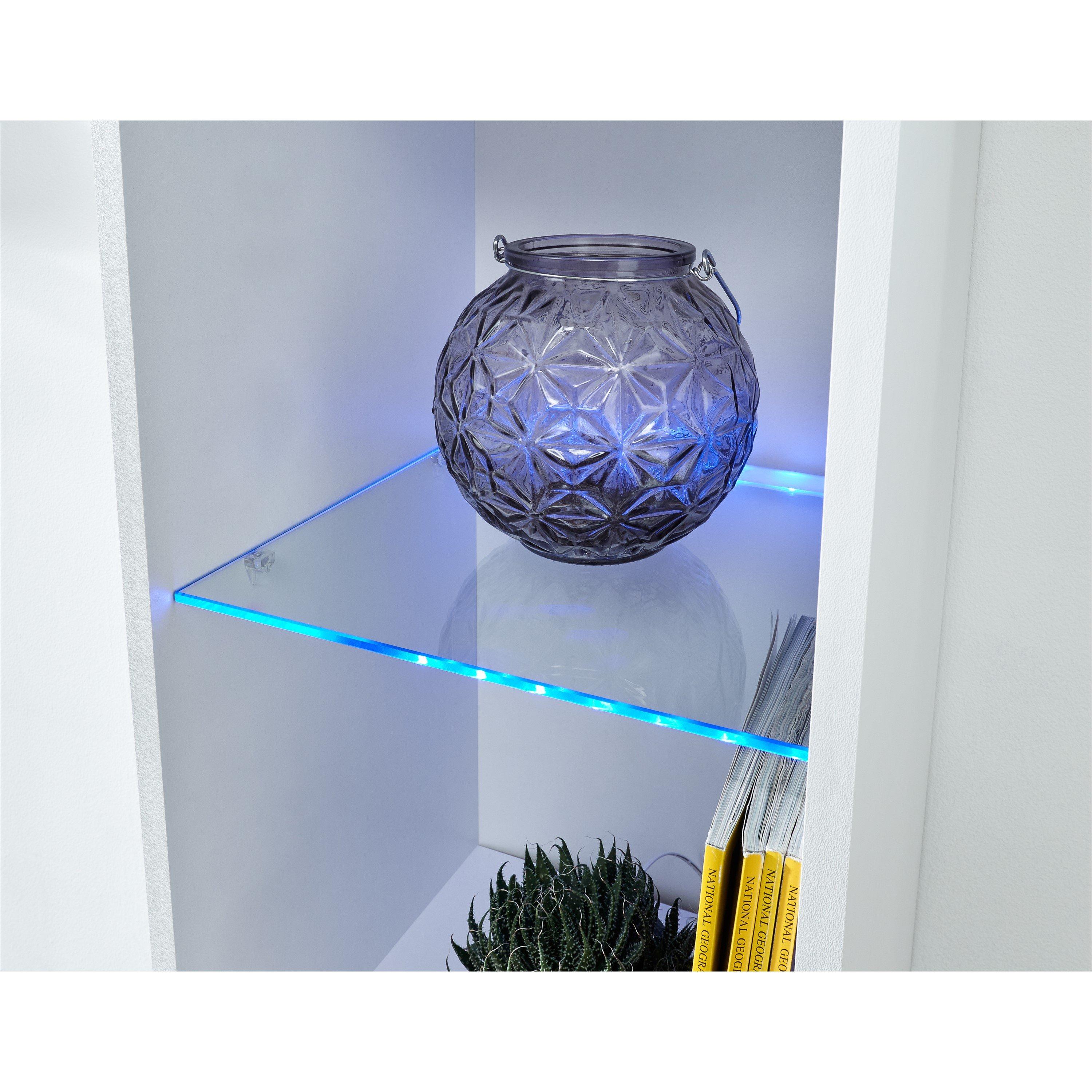 White - GFW - Galicia Tall Shelf Unit with LED - 3
