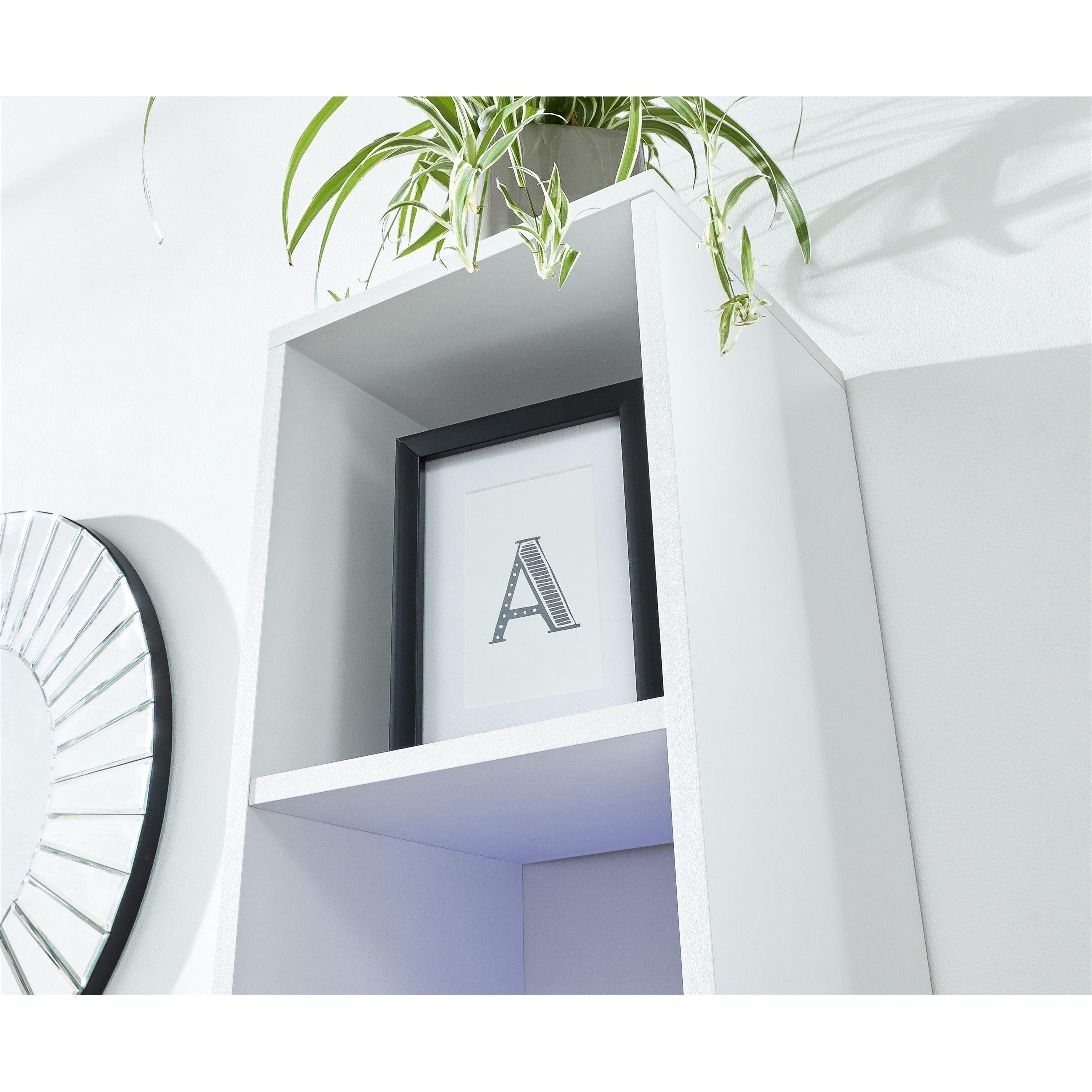 White - GFW - Galicia Tall Shelf Unit with LED - 5