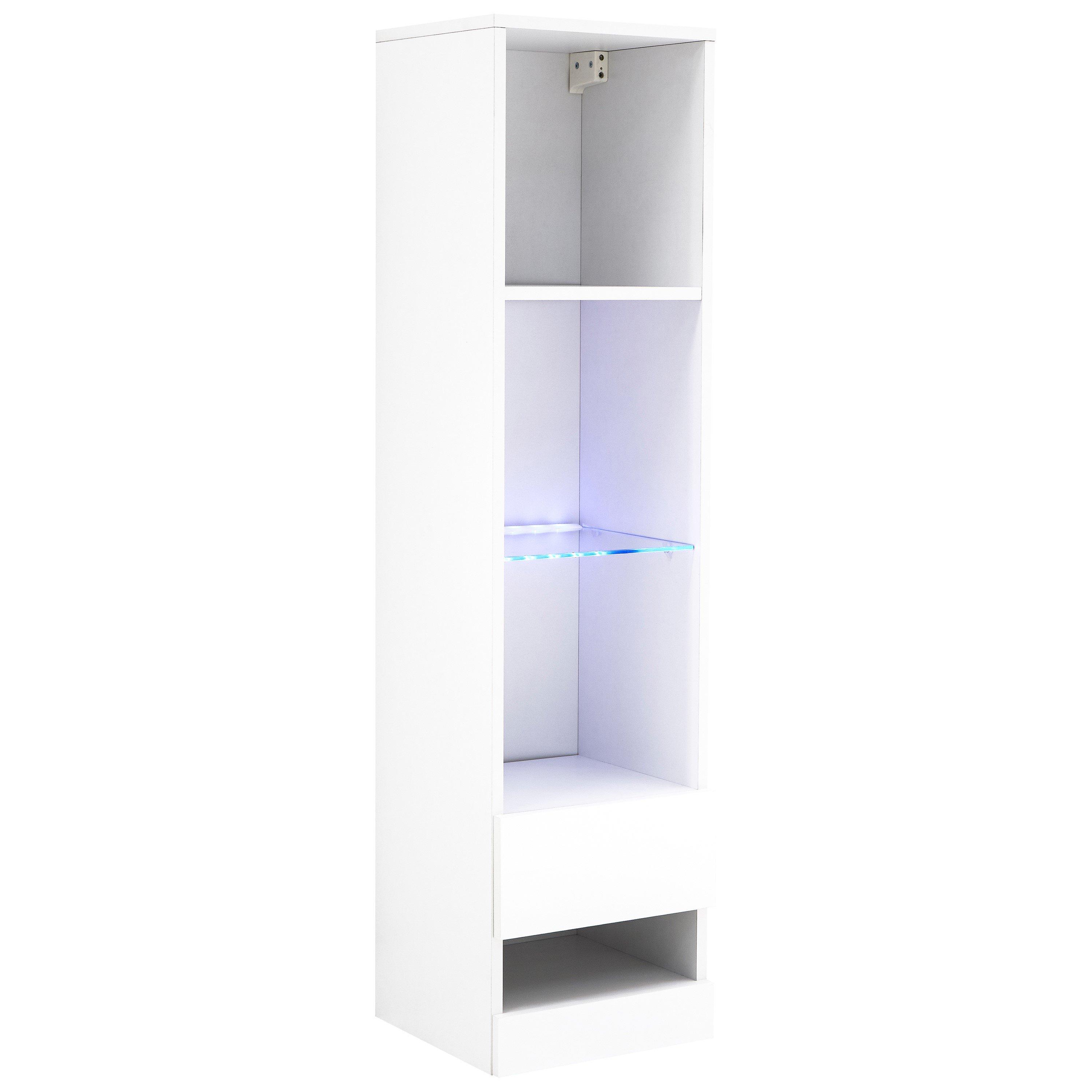 White - GFW - Galicia Tall Shelf Unit with LED - 10