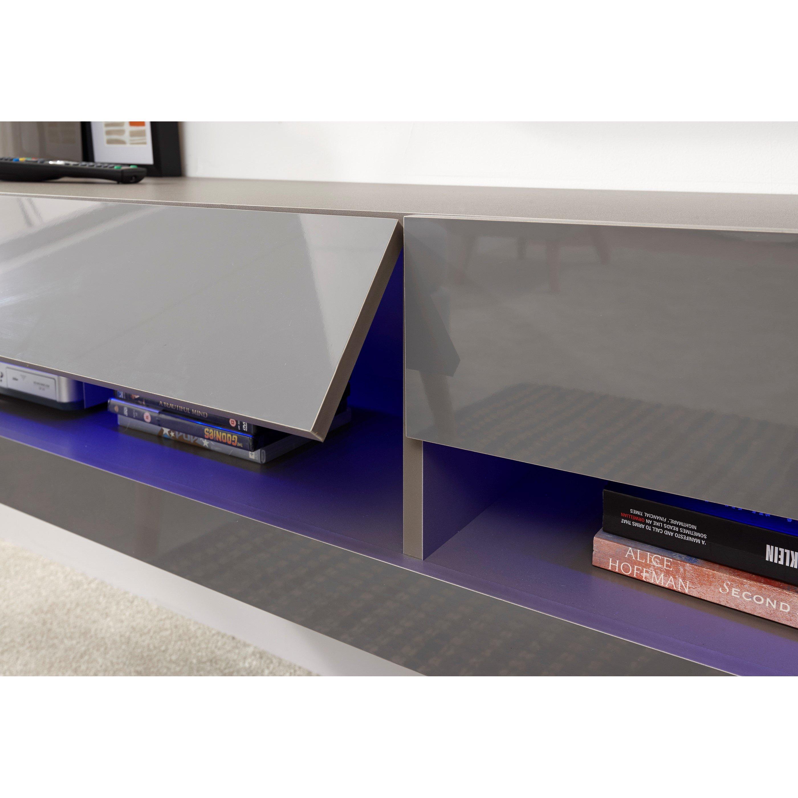 Grey - GFW - GFW Galicia 180cm Wall TV Unit with LED - 6