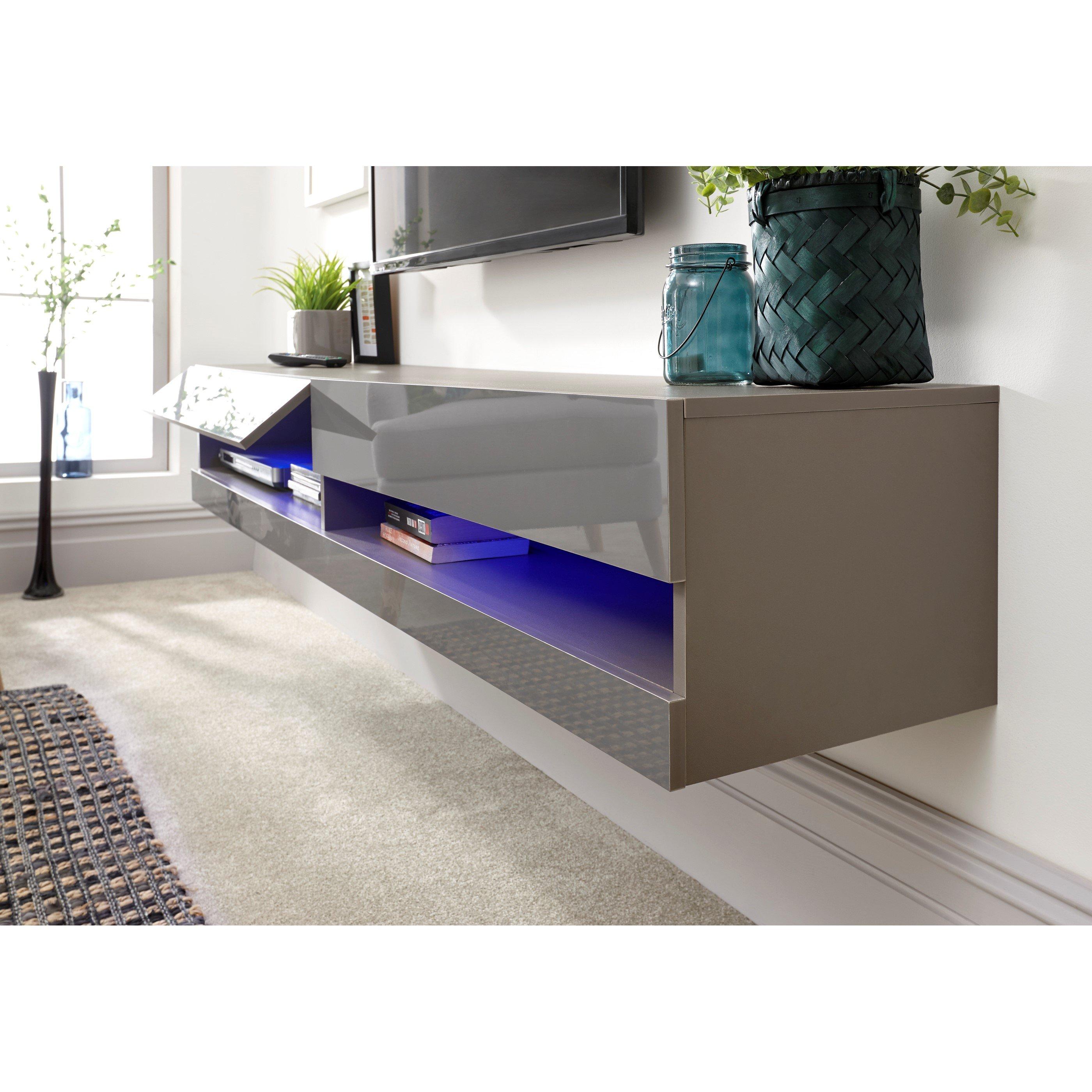 Grey - GFW - GFW Galicia 180cm Wall TV Unit with LED - 7