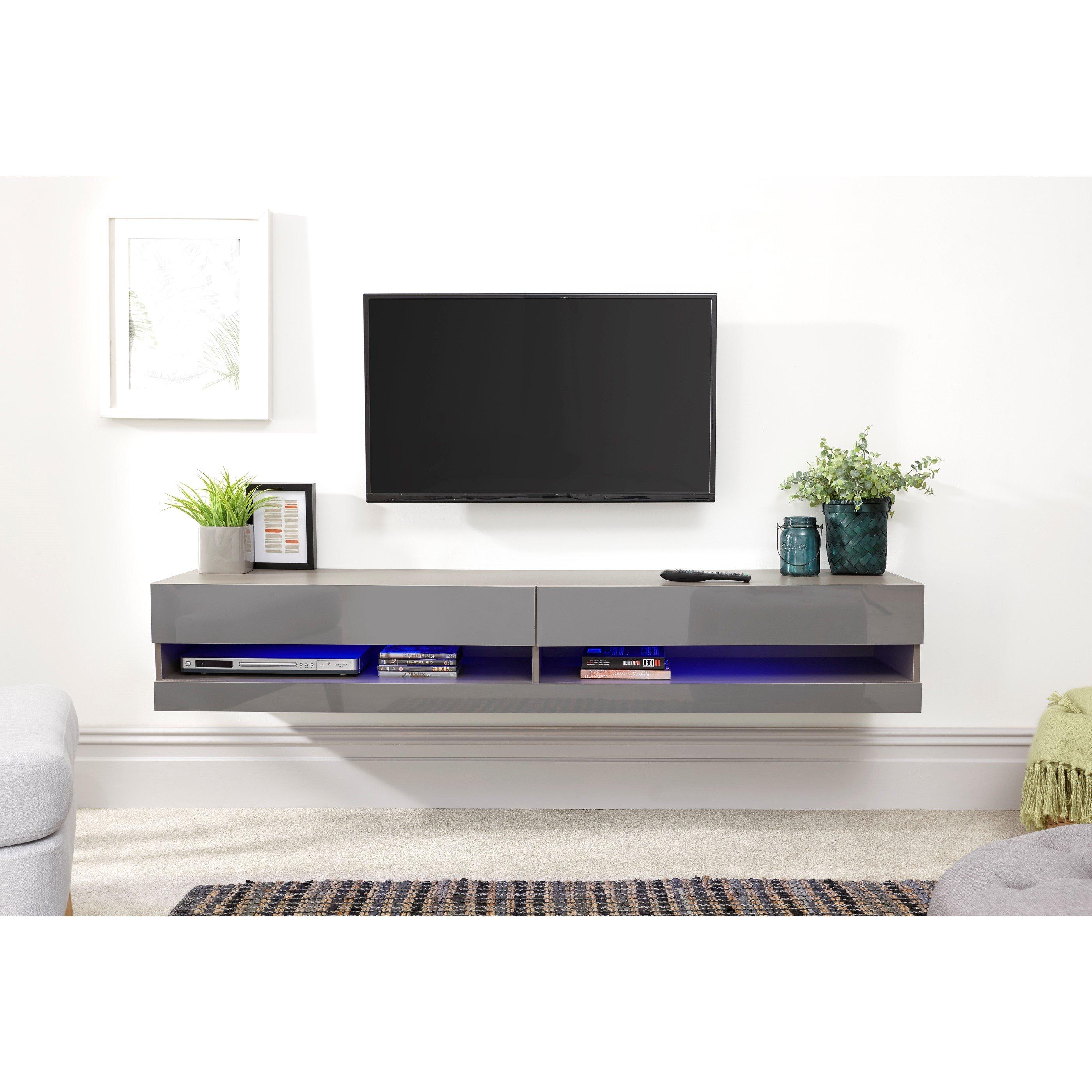 Grey - GFW - GFW Galicia 150cm Wall TV Unit with LED - 6