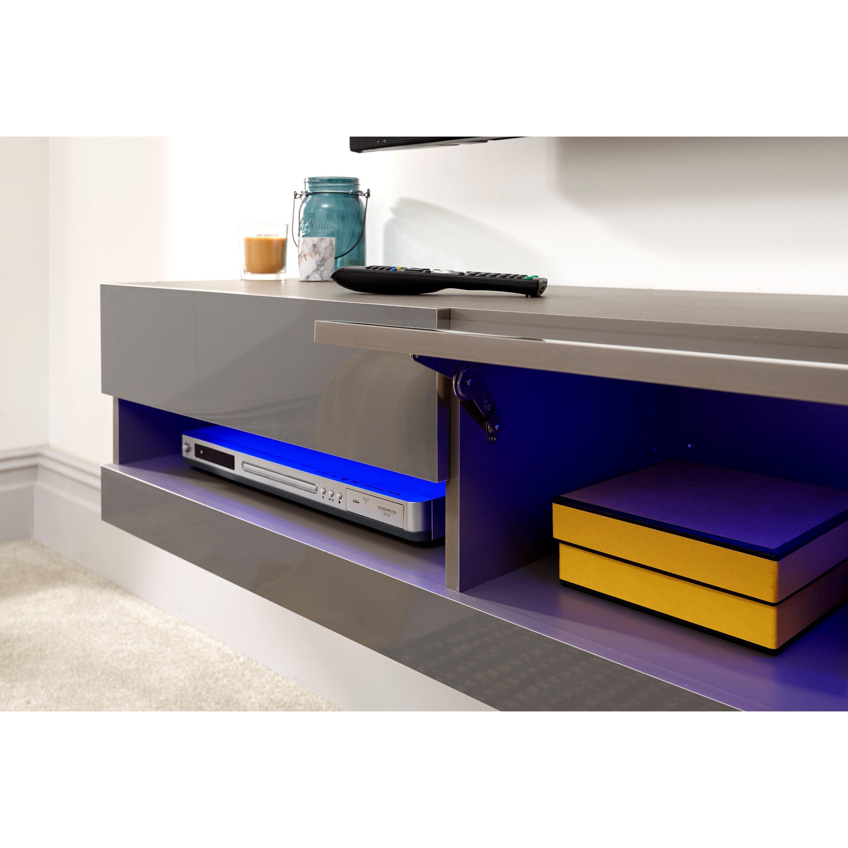 Grey - GFW - GFW Galicia 120cm Wall TV Unit with LED - 2