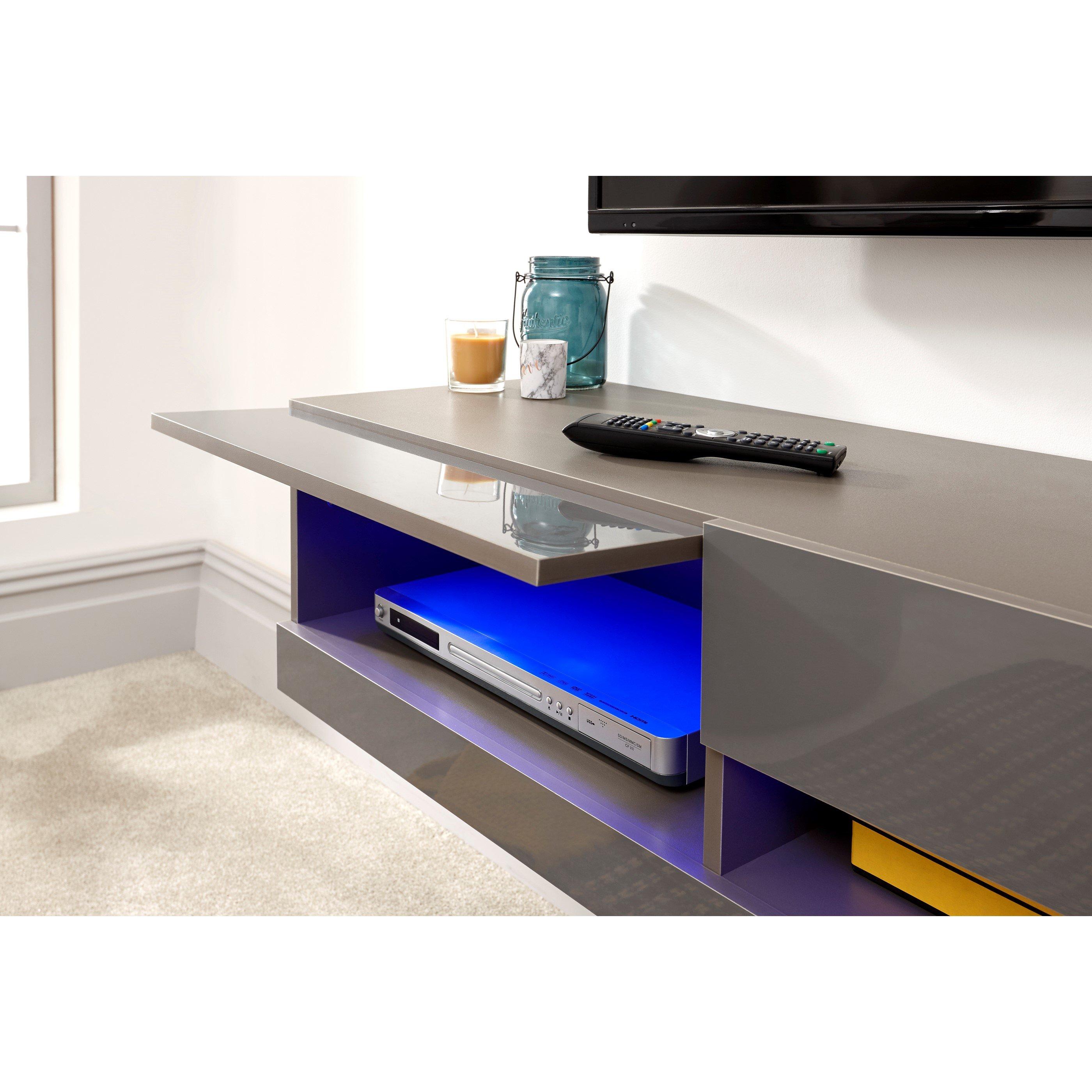 Grey - GFW - GFW Galicia 120cm Wall TV Unit with LED - 3