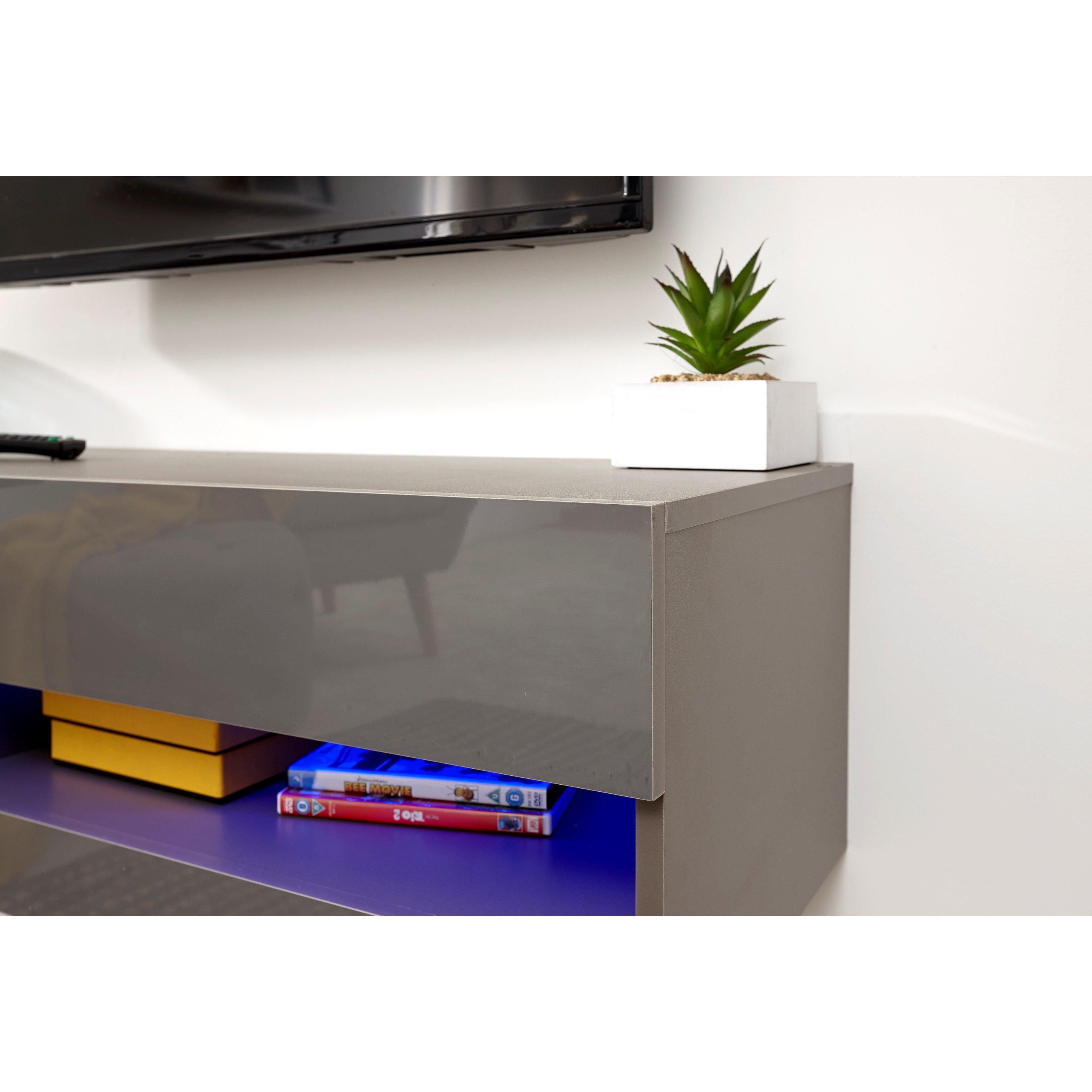 Grey - GFW - GFW Galicia 120cm Wall TV Unit with LED - 4