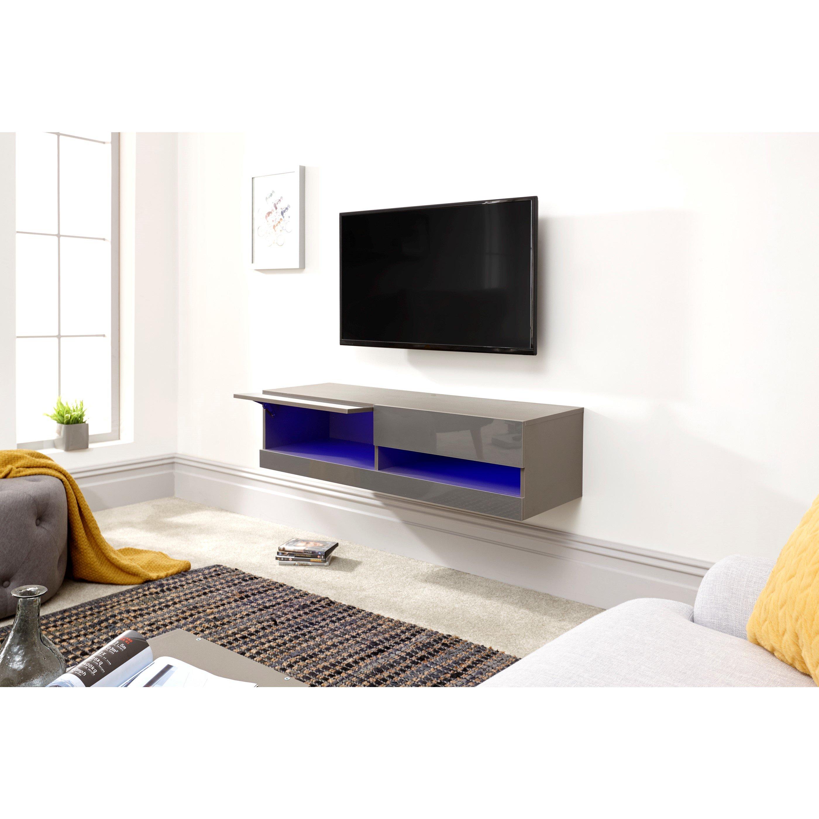 Grey - GFW - GFW Galicia 120cm Wall TV Unit with LED - 6