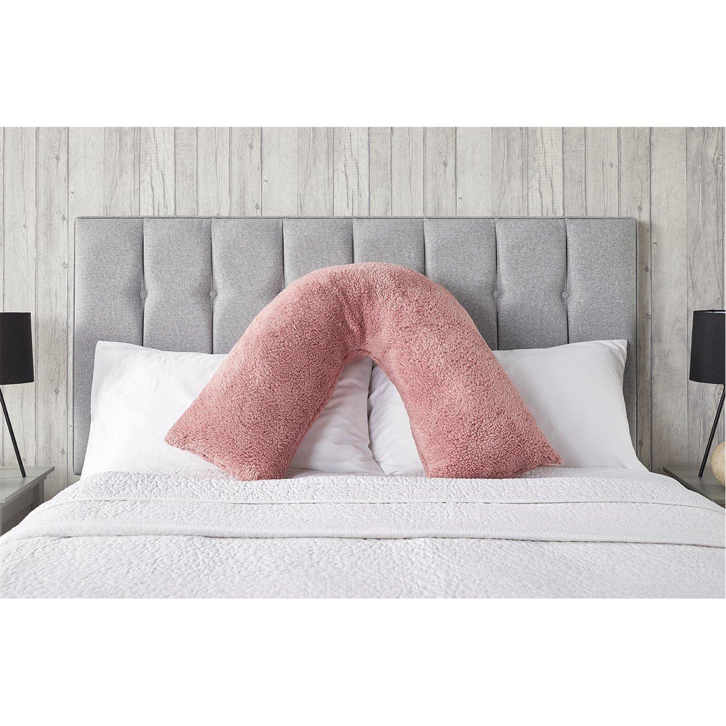 Blush - Downland - Teddy Fleece V-shape Pillow - 2