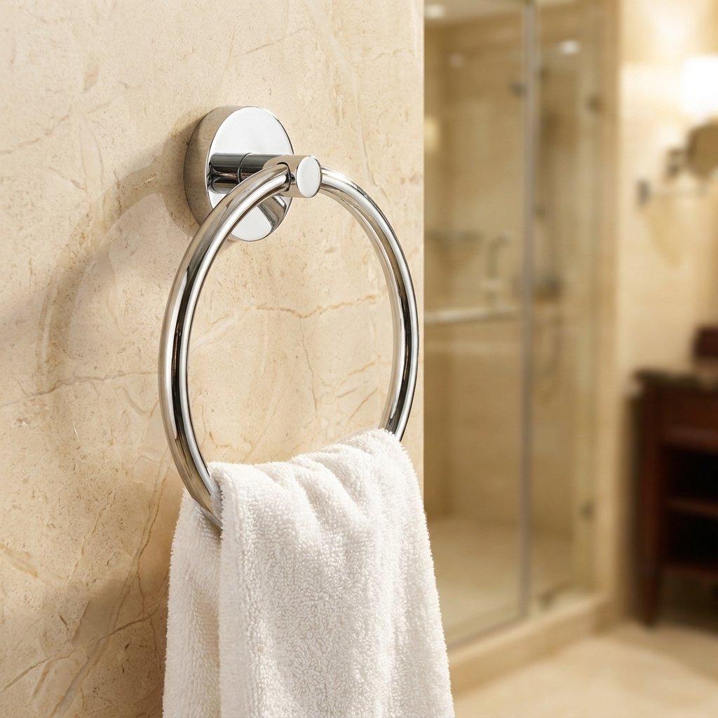 Croydex  Flexi-Fix Romsey Towel Ring - Chrome