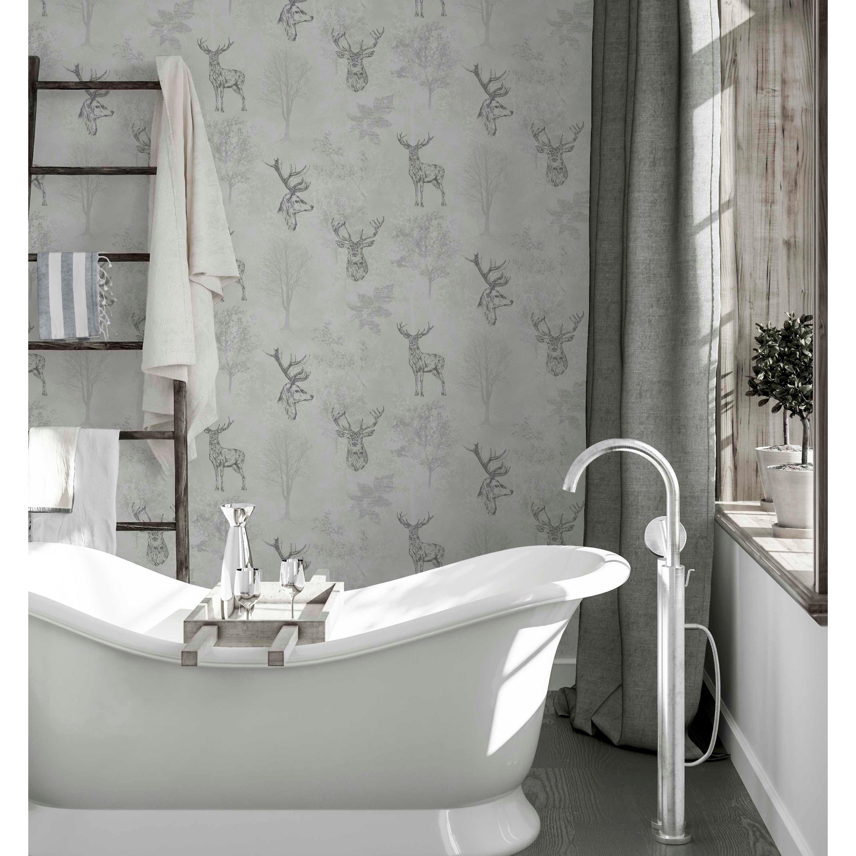 Neutral - Arthouse - Etched Stag Wallpaper Nea - 2