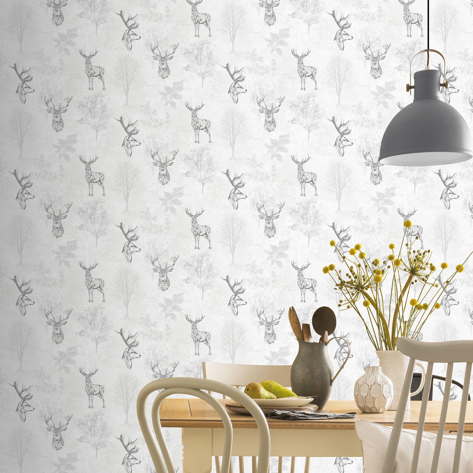 Neutral - Arthouse - Etched Stag Wallpaper Nea - 4