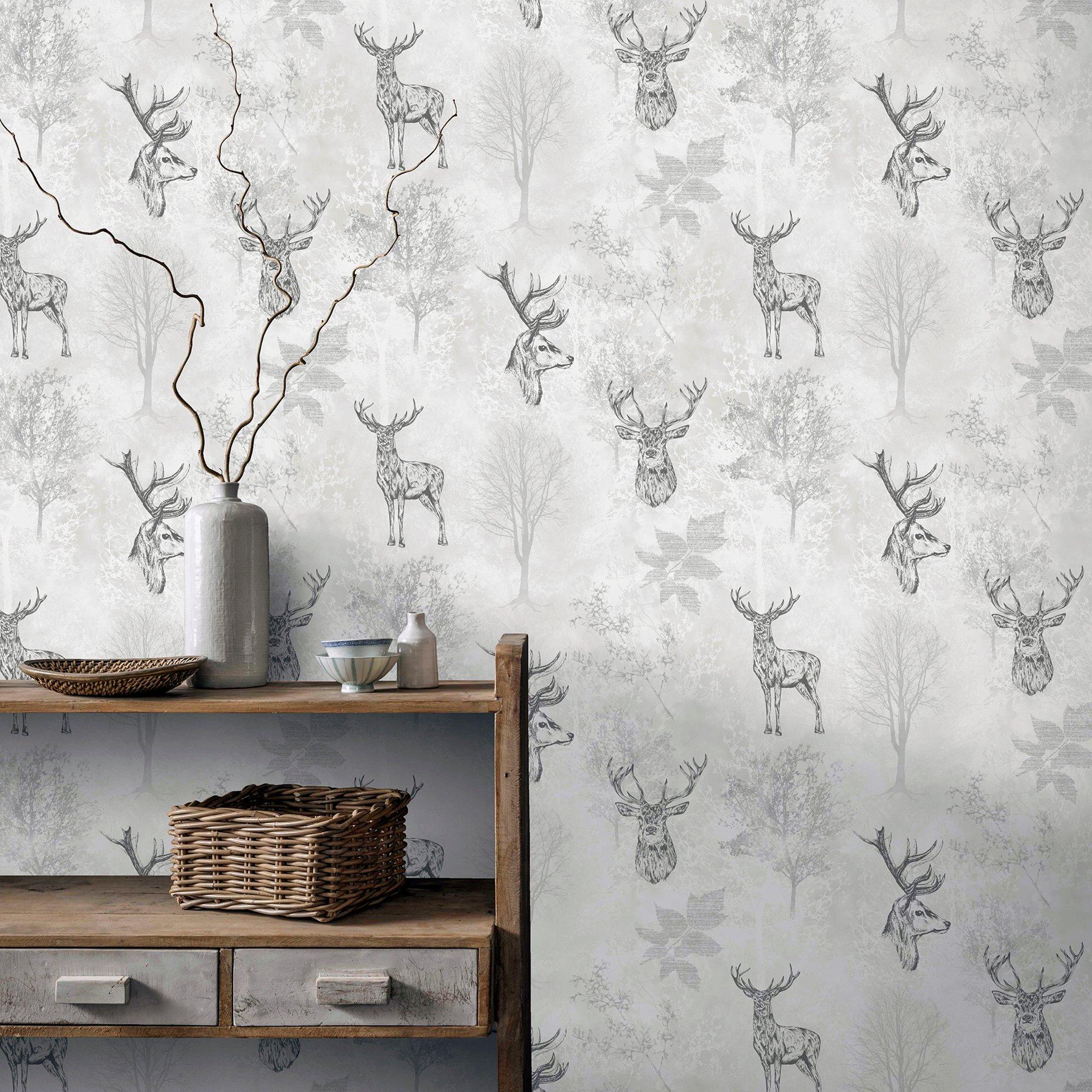 Neutral - Arthouse - Etched Stag Wallpaper Nea - 7