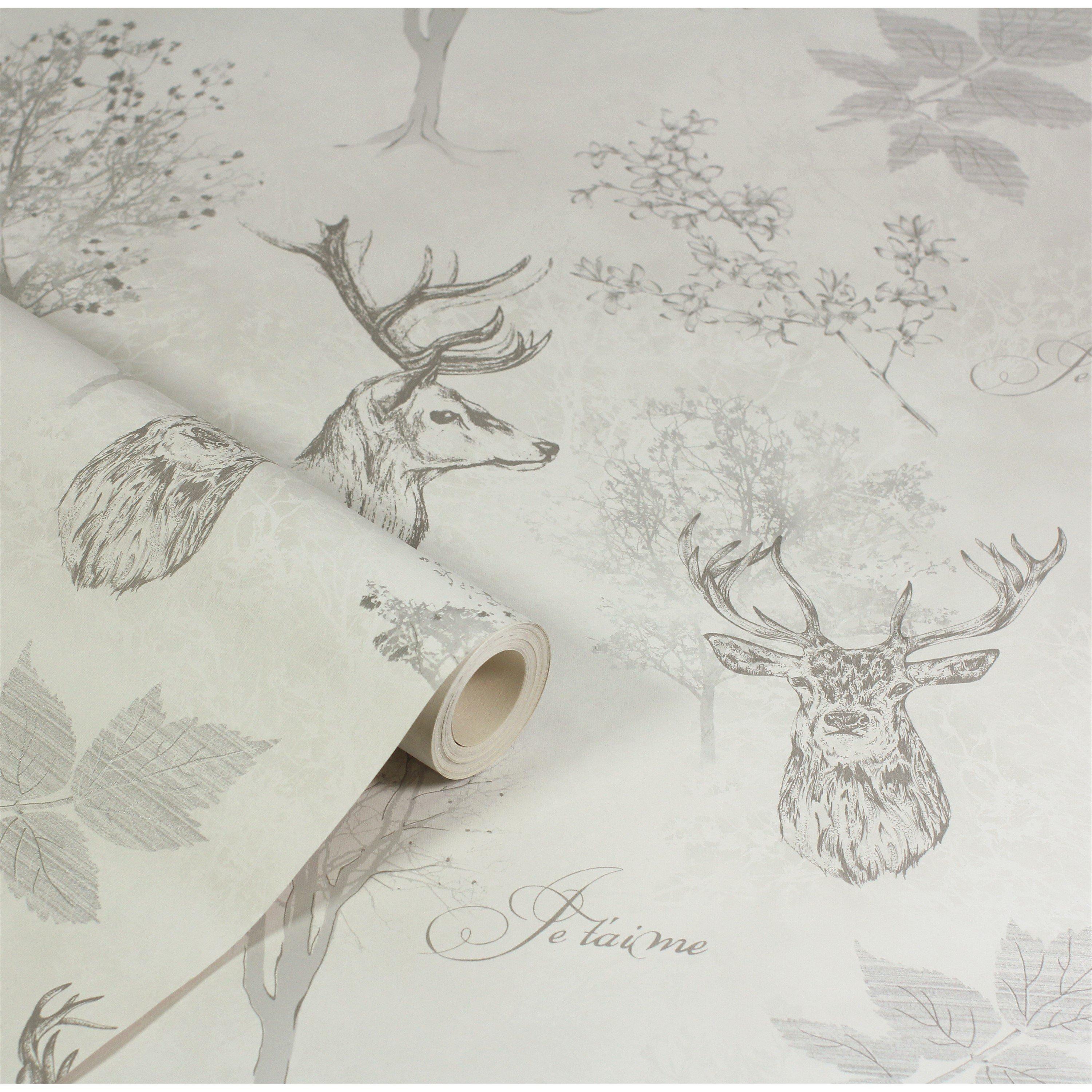 Neutral - Arthouse - Etched Stag Wallpaper Nea - 8