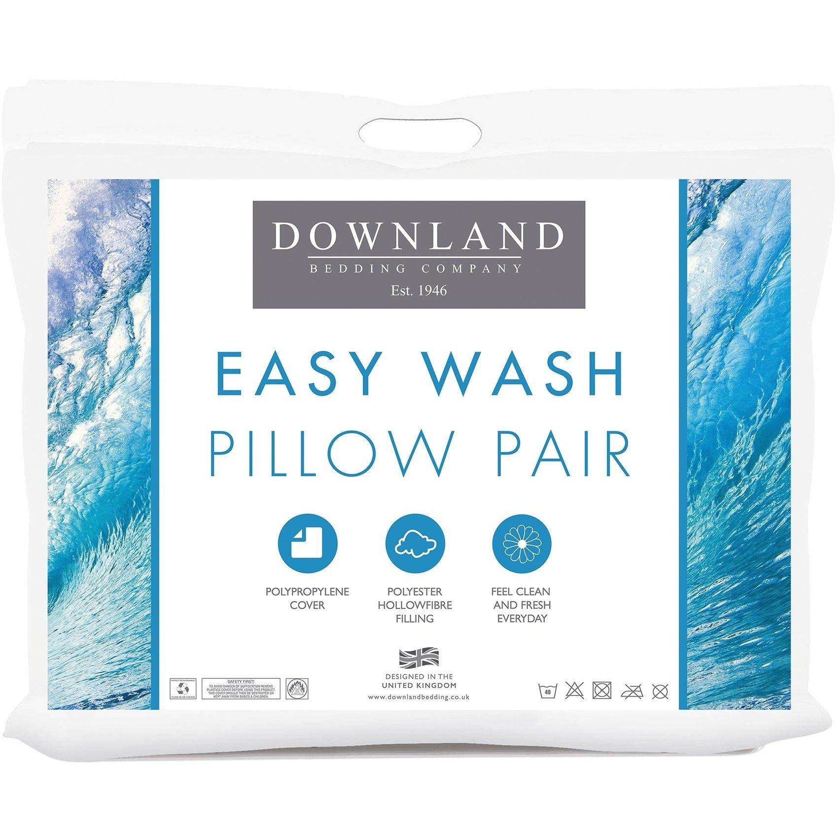 White - Downland - Easy Wash Pillow Pair - 1