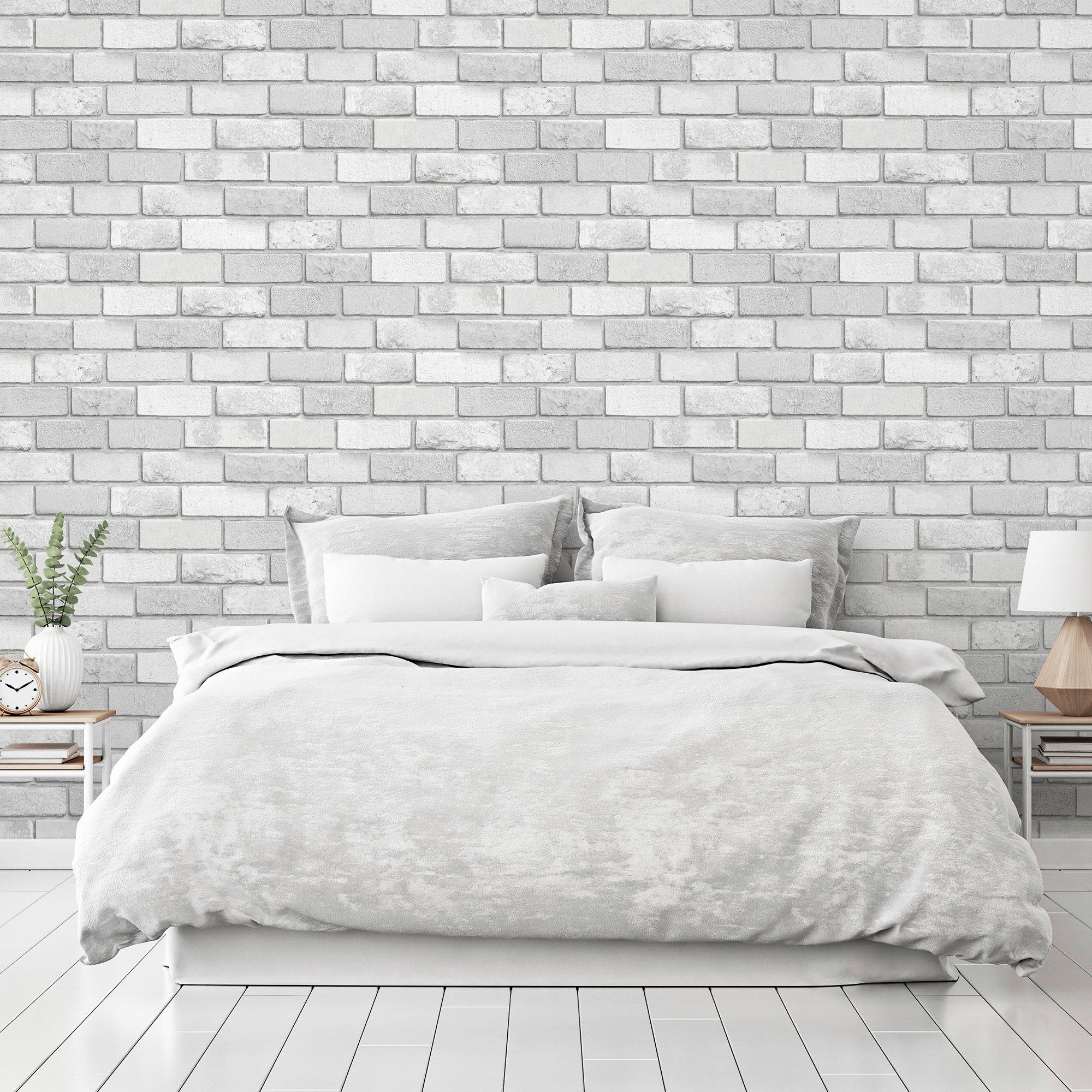 Silver - Arthouse - Diamond Brick Silver Wallpaper - 3